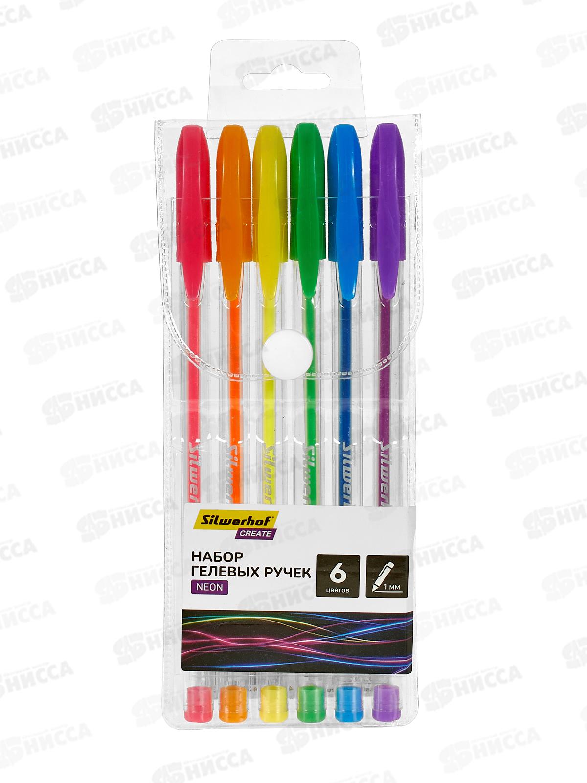 Ручки гел. SILWERHOF Create Neon 6цв 1мм, 2061165  *24