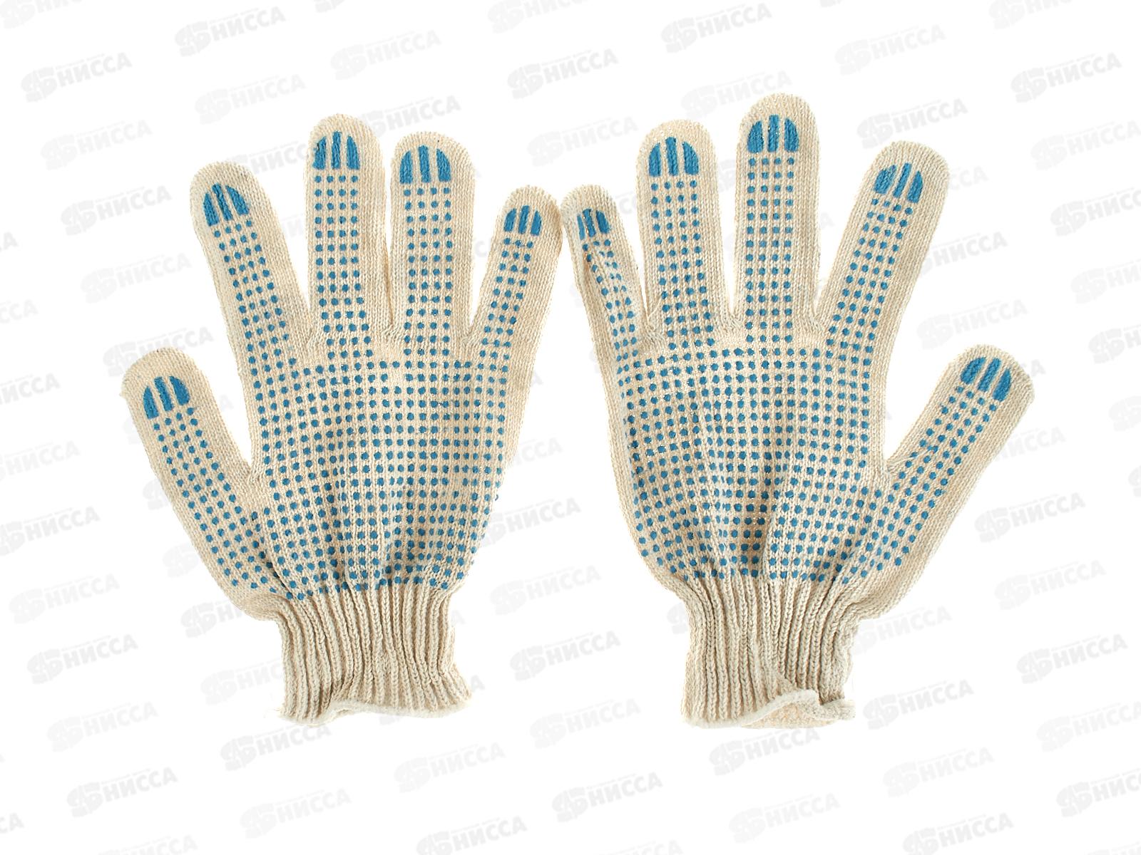 Перчатки хлопчатобумажные с ПВХ точка, белые, 5н, 10кл, од/овер, 10/400