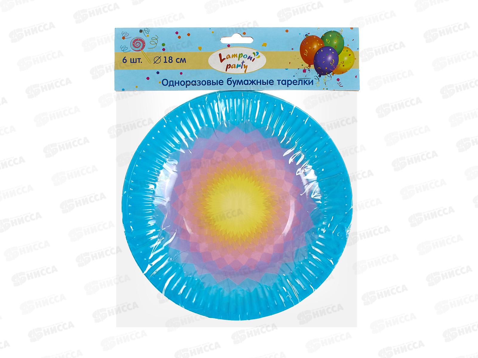 Тарелка бумажная  Акад d-18см 6шт крафт MNZP-UA8-PLT18-H6