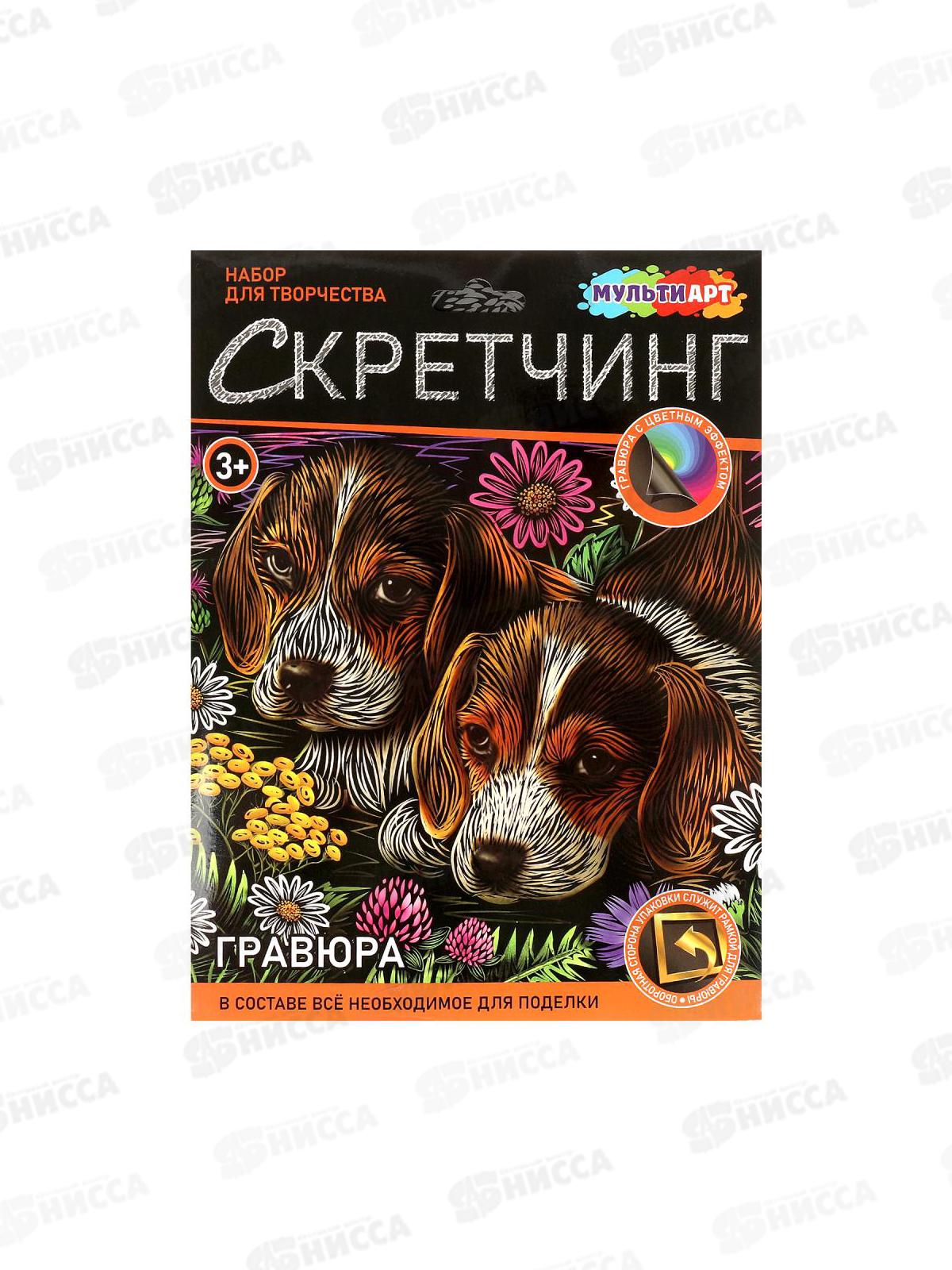 Скретчинг гравюра 18*24см Щенки, SCRETCH-111525, 382125