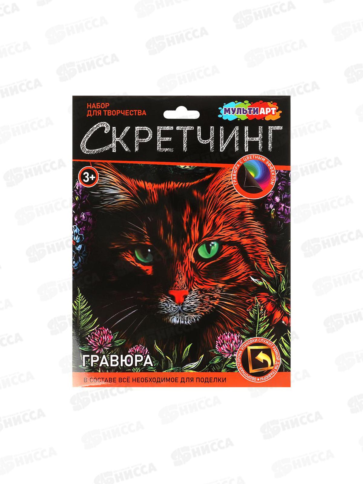 Скретчинг гравюра 18*24см Рыжий кот, SCRETCH-111523, 382090