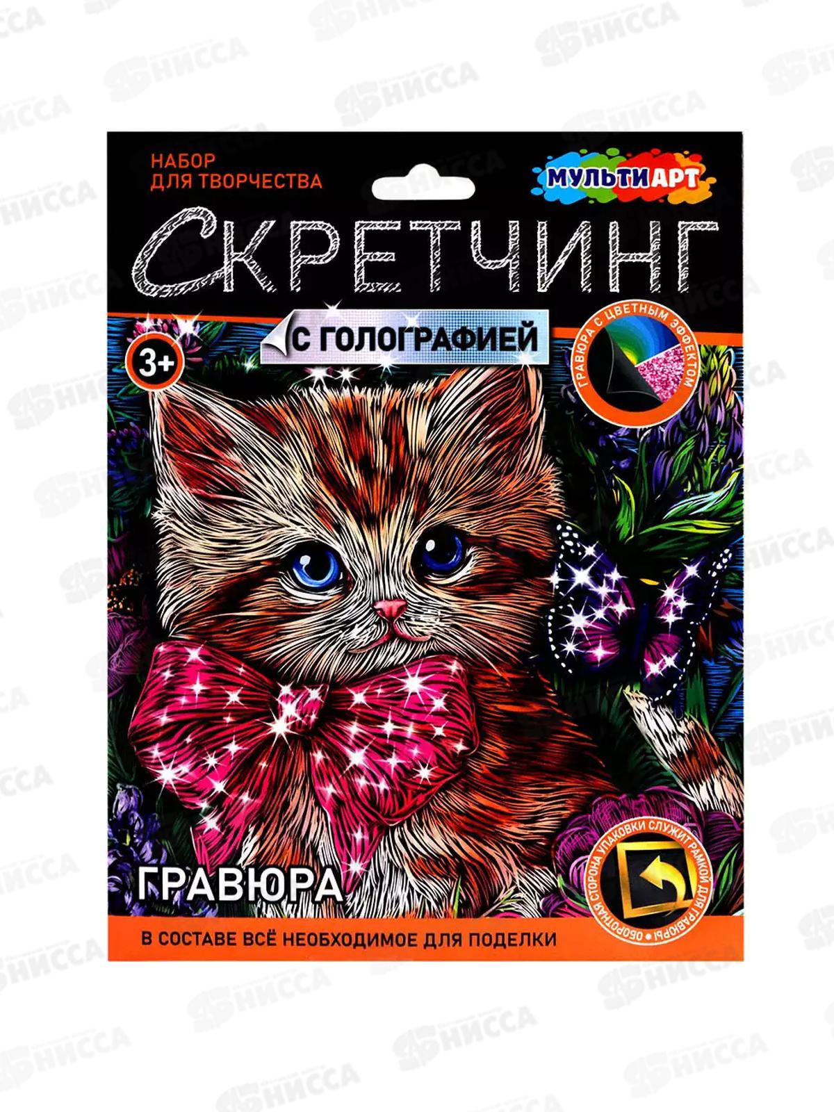 Скретчинг гравюра 18*24см МИКС Котик, SCRMIX-115405, 382041