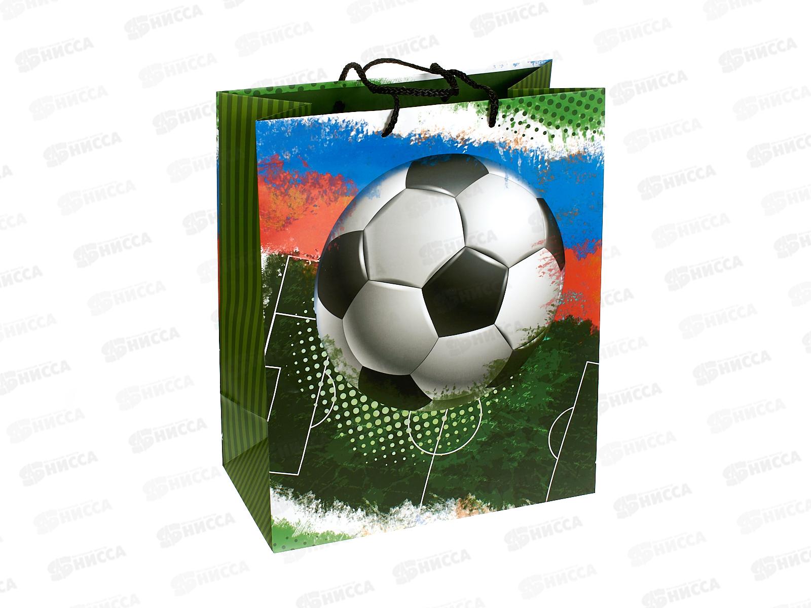 Пакет подарочный 26х32х14см l Матовый Футбол PL-130226-FB *12