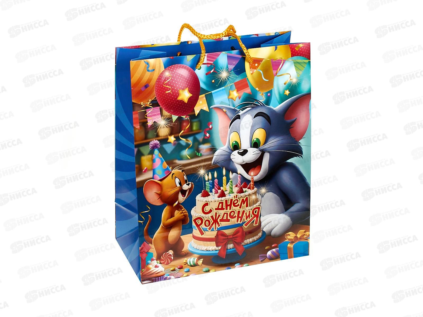 Пакет подарочный 26х32х14см l Глянцевый Кот и мышь PL-130525-TJ *12