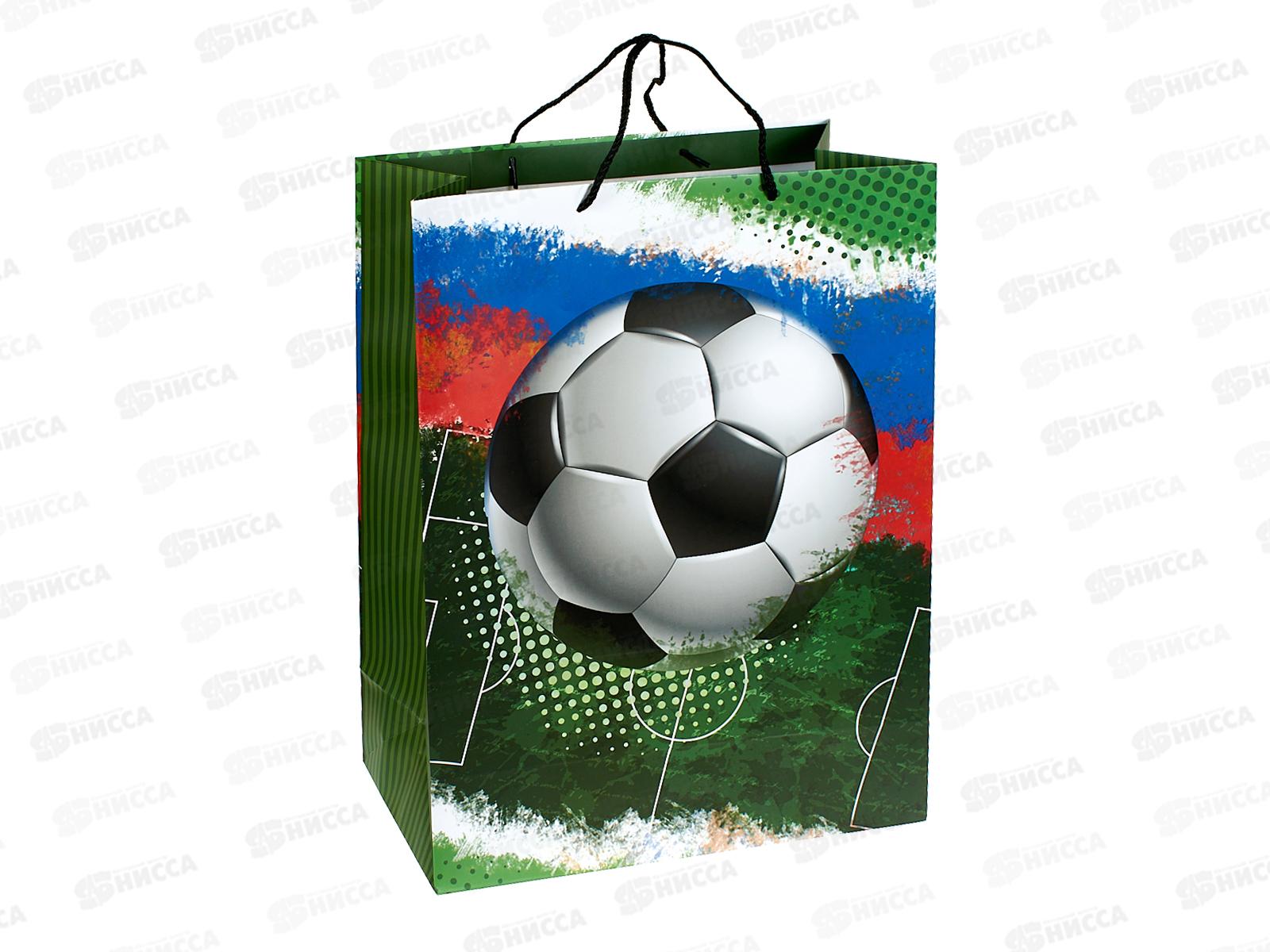 Пакет подарочный 33,5х45х15см xl Матовый Футбол, PXL-130227-FB *12