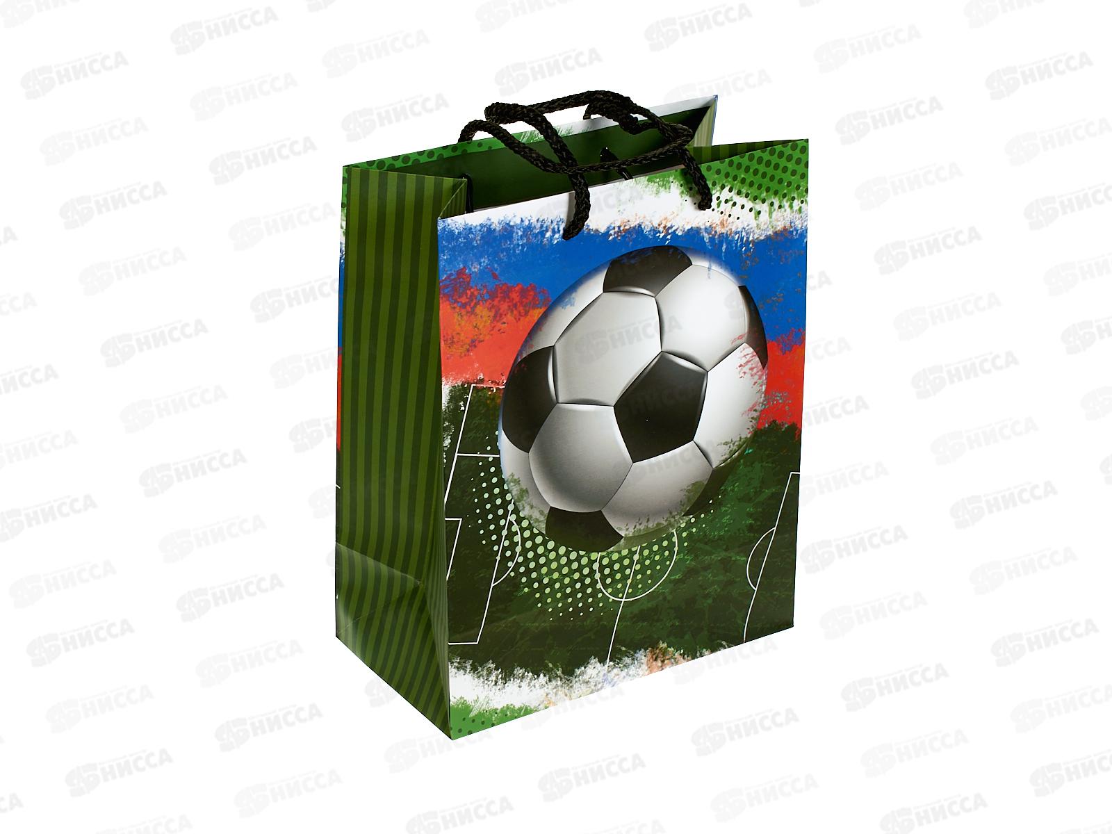 Пакет подарочный 18х23х10см m Матовый Футбол, PM-130221-FB *12