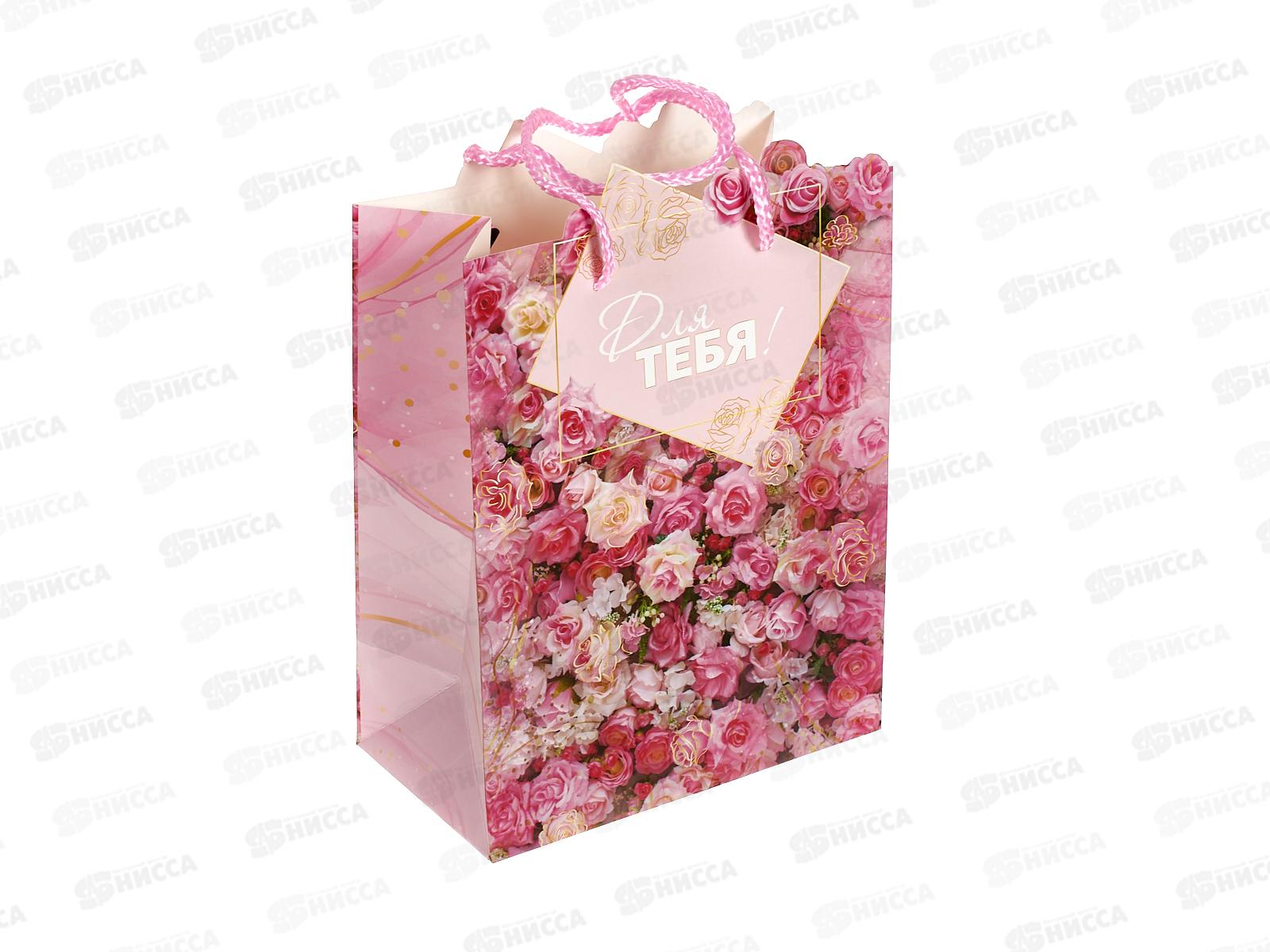 Пакет подарочный фигурная вырубка Цветы, PLF-117658-FW2  *12