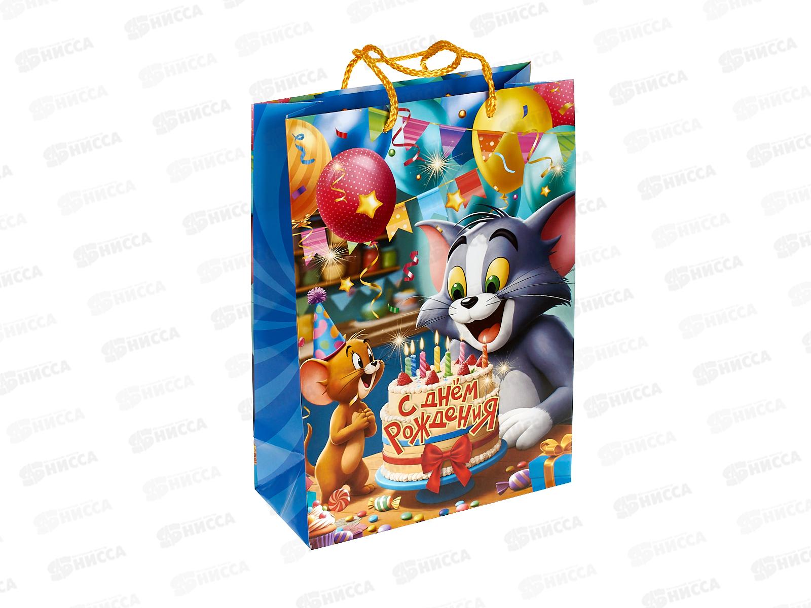 Пакет подарочный 22х31х10см ml Глянцевый Кот и мышь PML-130524-TJ