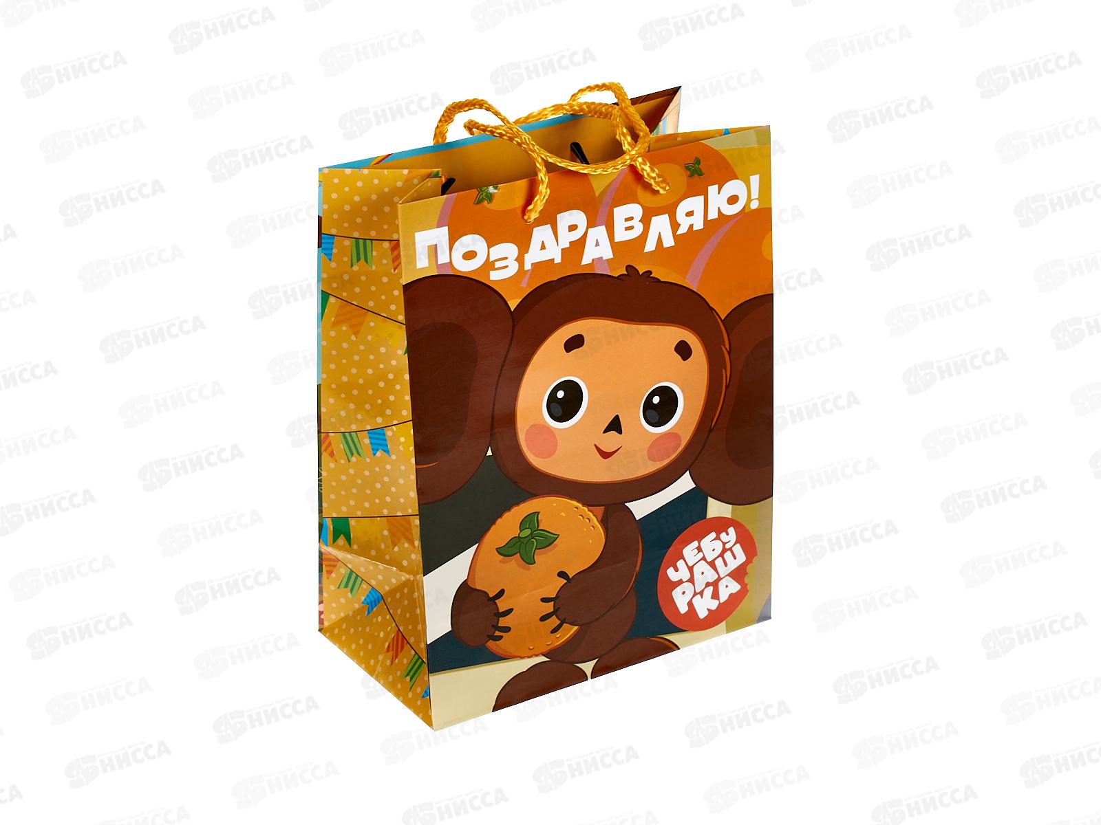 Пакет подарочный 18х23х10см m Глянцевый Чебурашка, PM-111162-СНЗ  *12