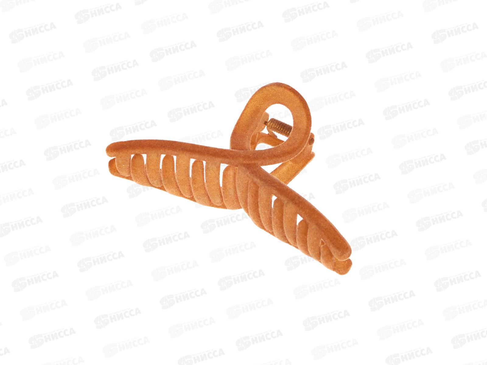 Краб пластик 11см &quotБант&quot п/бархат коричневый №8789