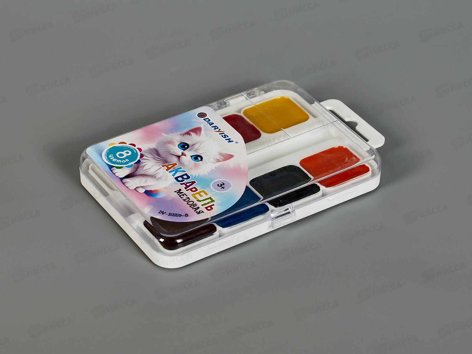 Акварель Darvish Котёнок  8цв., п/у, б/к, DV-15559-8 *42