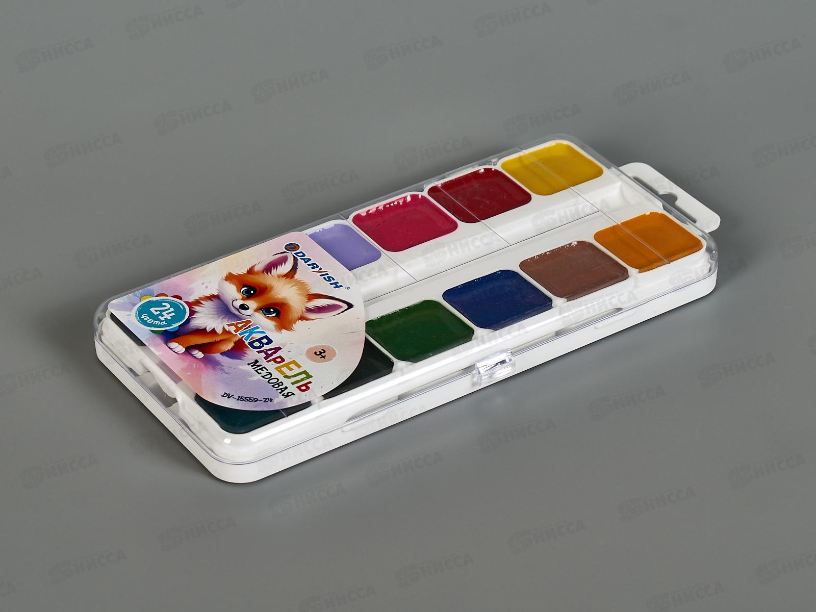 Акварель Darvish &quotЛисёнок&quot мед., 24цв. б/к 15559-24*60