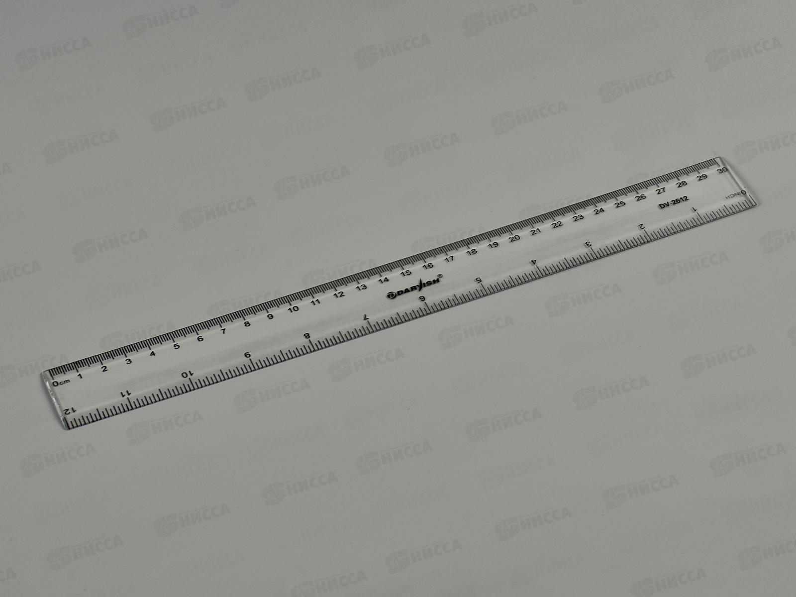 Линейка 30см Darvish пласт.пр.,асс DV-2612 *60