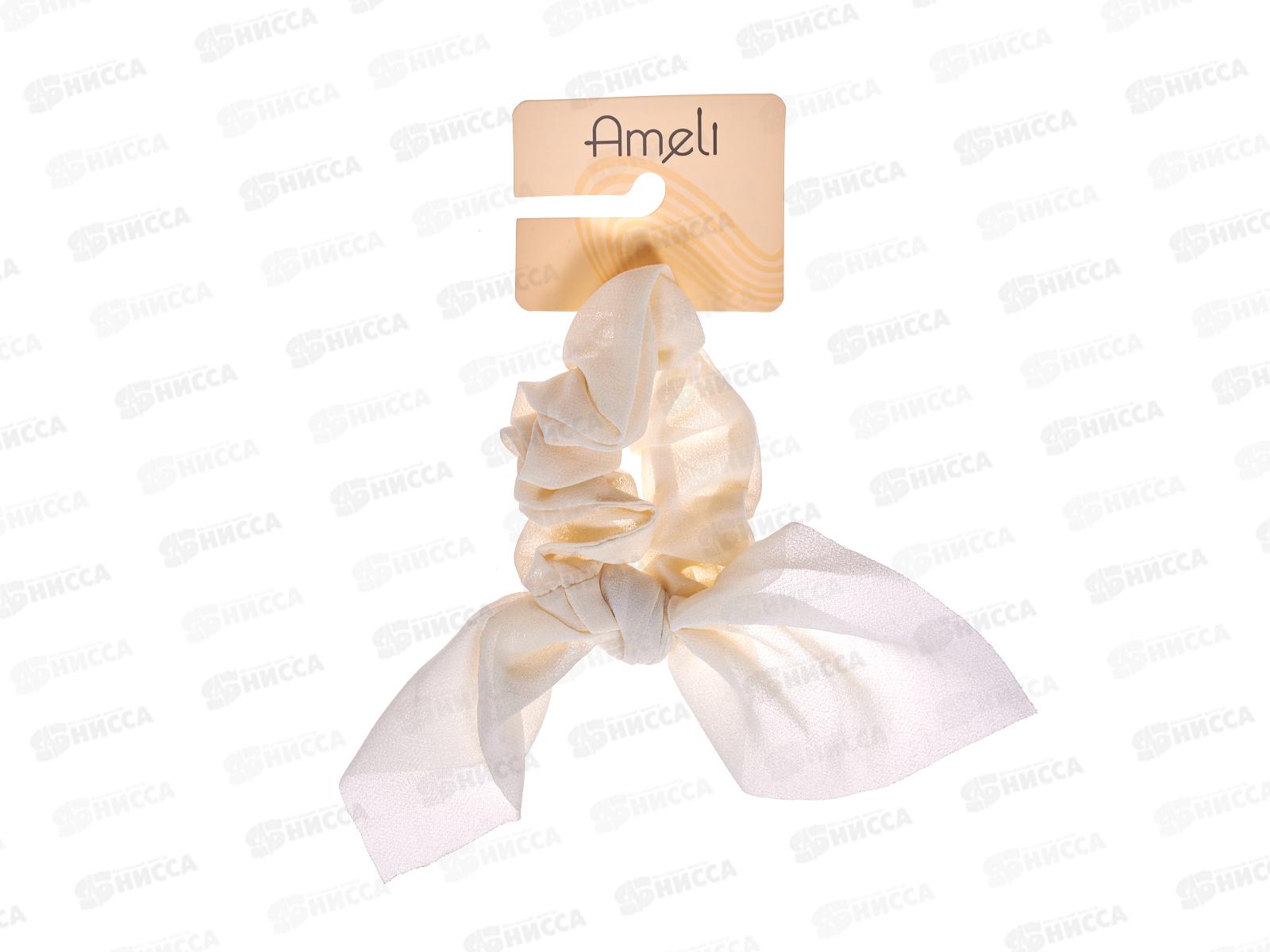 Ameli Резинка для волос с бантом молочно-белый шифон