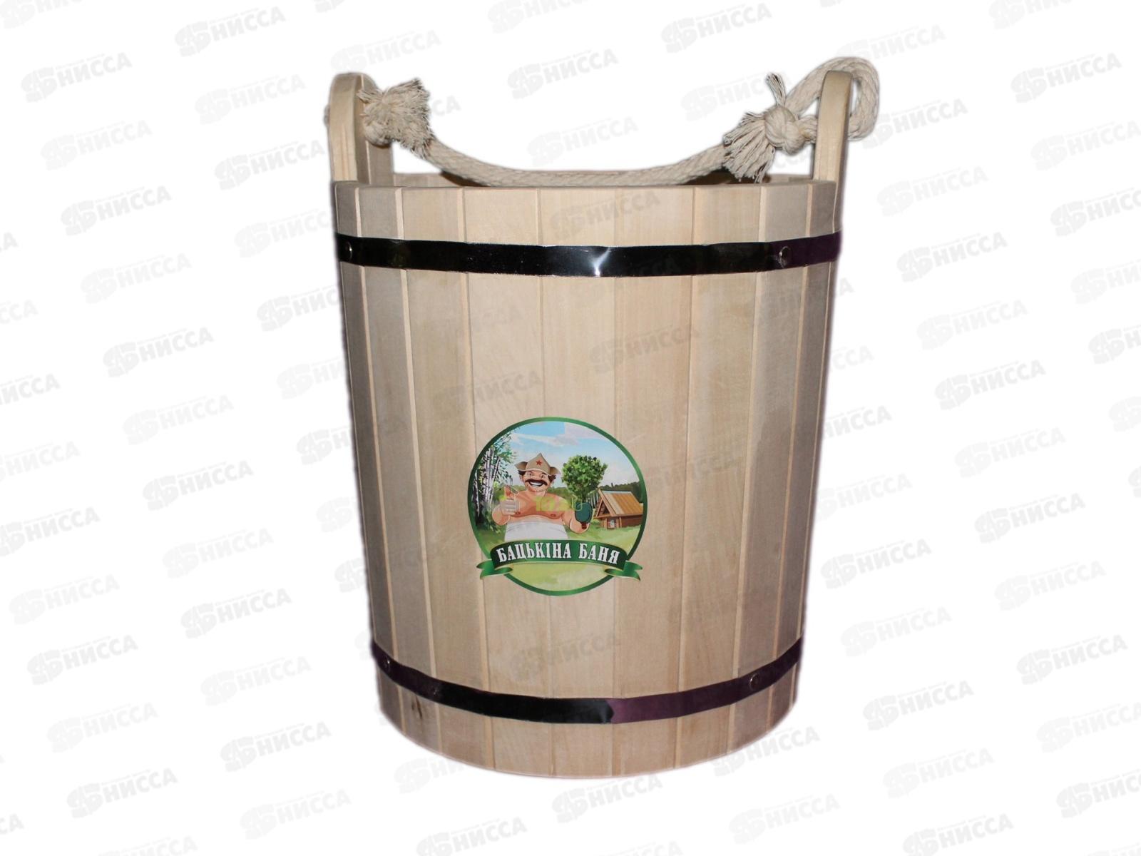 Ведро 13л с пластиковой вставкой  &quot Бацькина баня&quot* 1