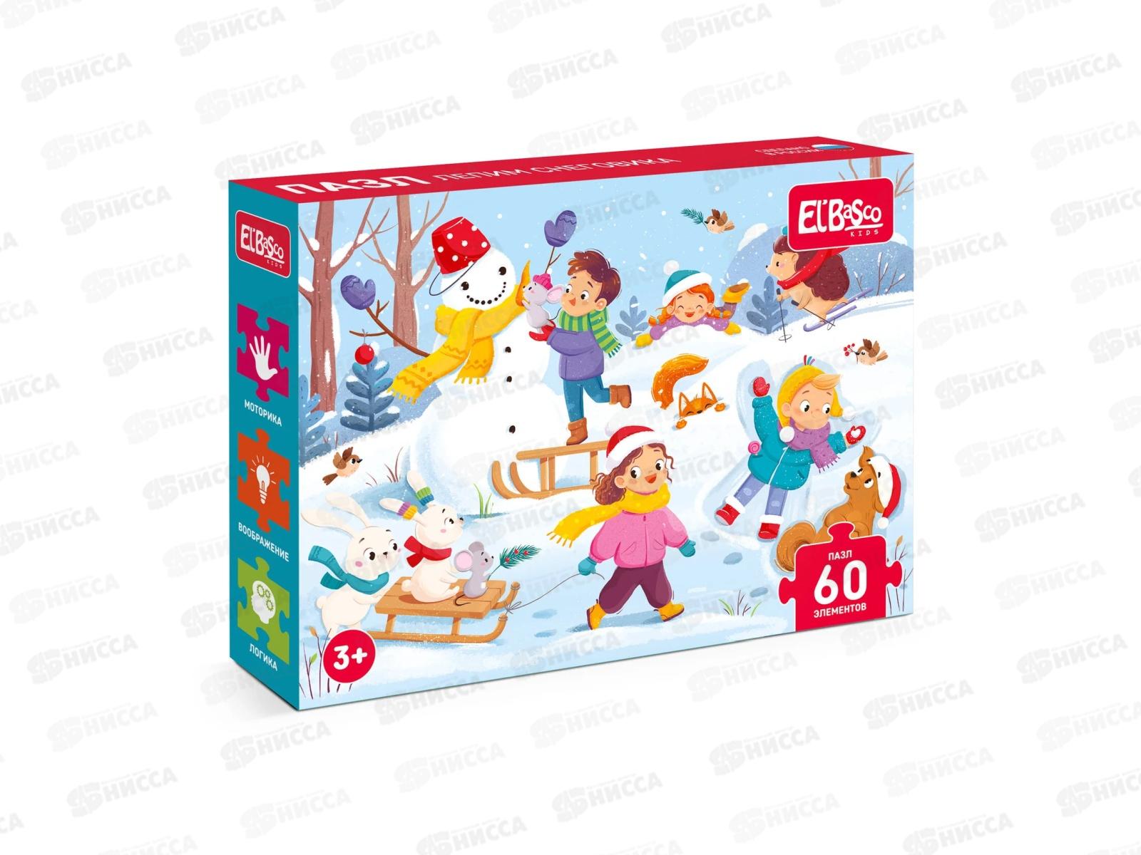 Пазл 60 элементов "Лепим снеговика" ЕТ01-103