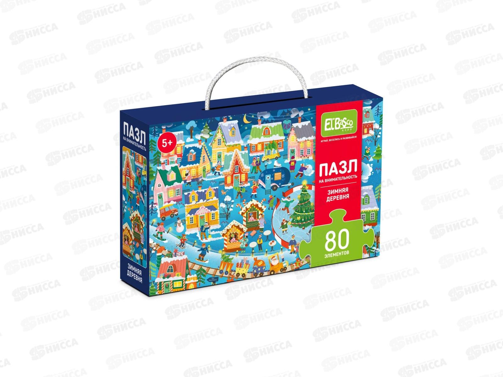 Пазл на внимательность "Зимняя деревня" 80 элементов ЕТ01-100