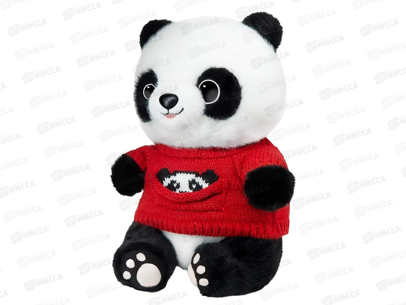 Панда в красном свитере, 25см, 022502-25-RD MAXITOYS