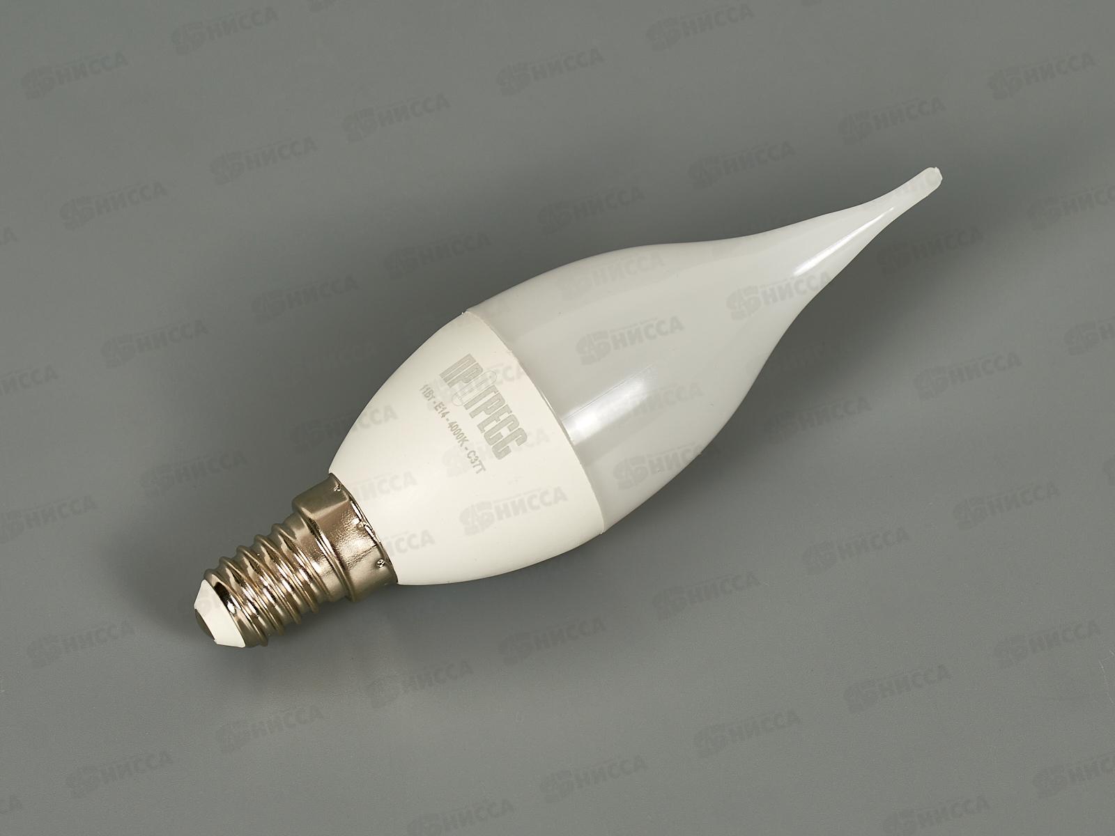 Лампа светодиодная Прогресс Standard 11Вт E14 C37T 4000К-белый свет *10/100