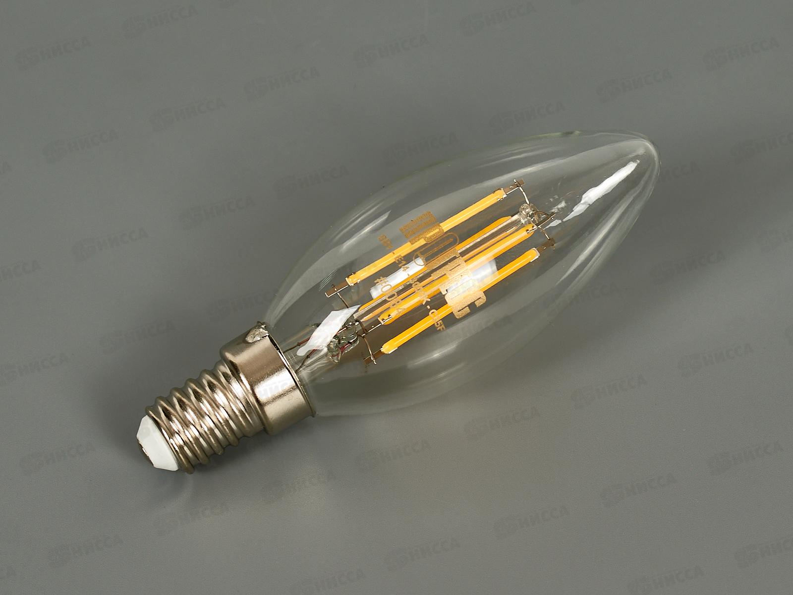 Лампа светодиодная Прогресс Premium  9Вт E14 С35F Свеча 3000К *10/100