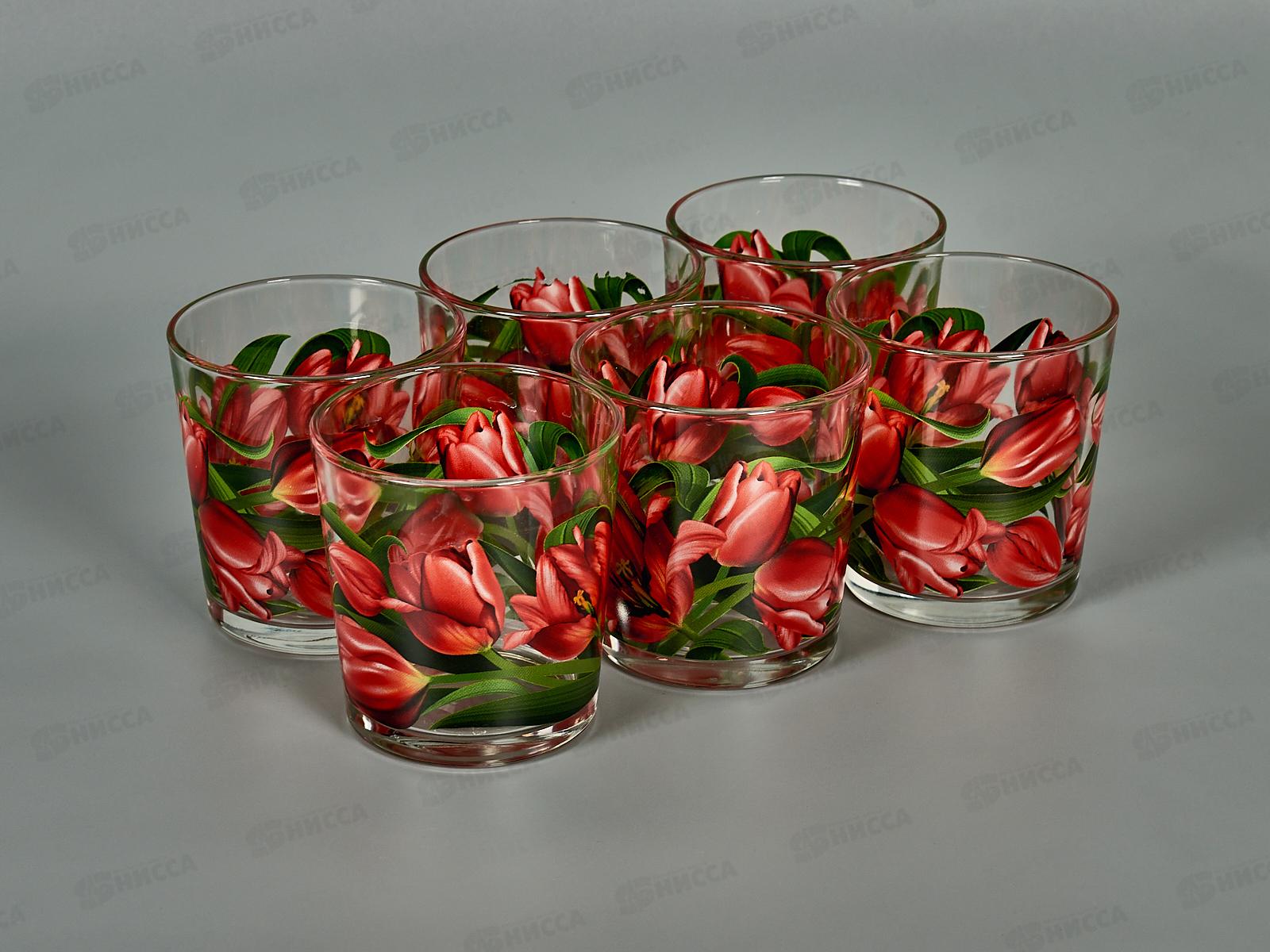 Набор стаканов 250мл 6шт 144-Д Тюльпаны круг *4