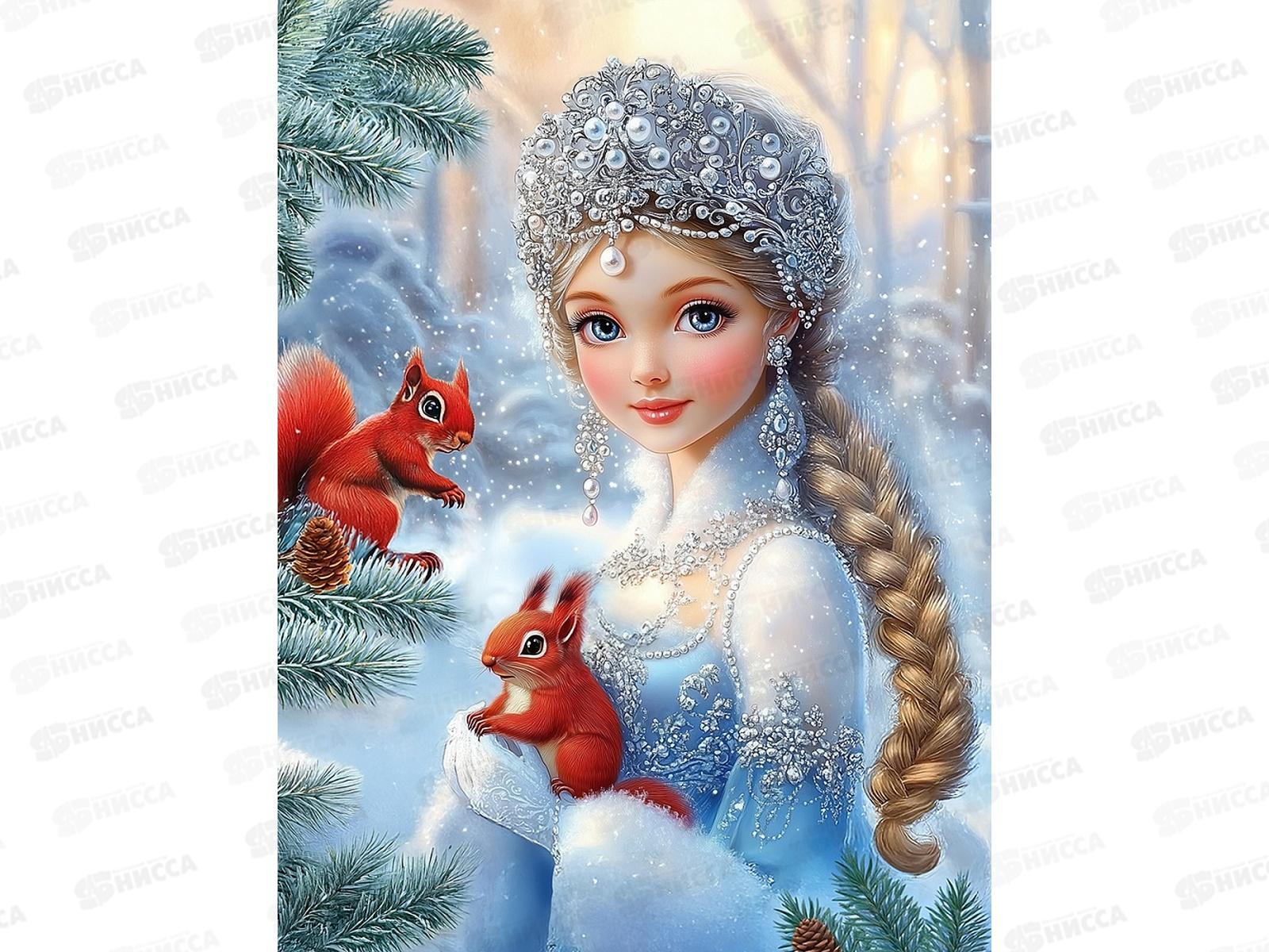 Холст с красками 30х40см Голубоглазая девушка, ХК-0520