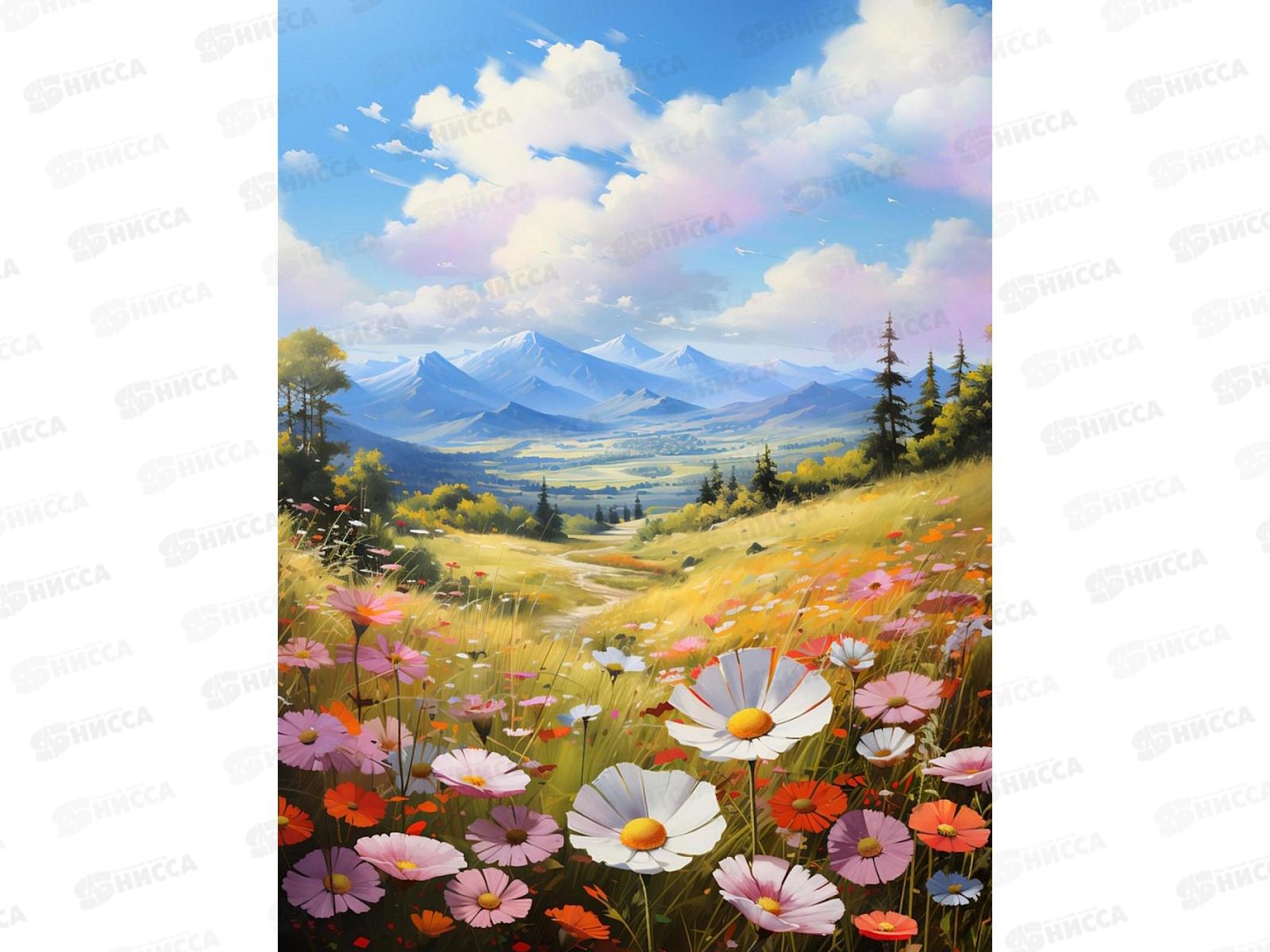 Алмаз. мозаика (класс.) 30х40см Горный луг, НД-6378 без подр.