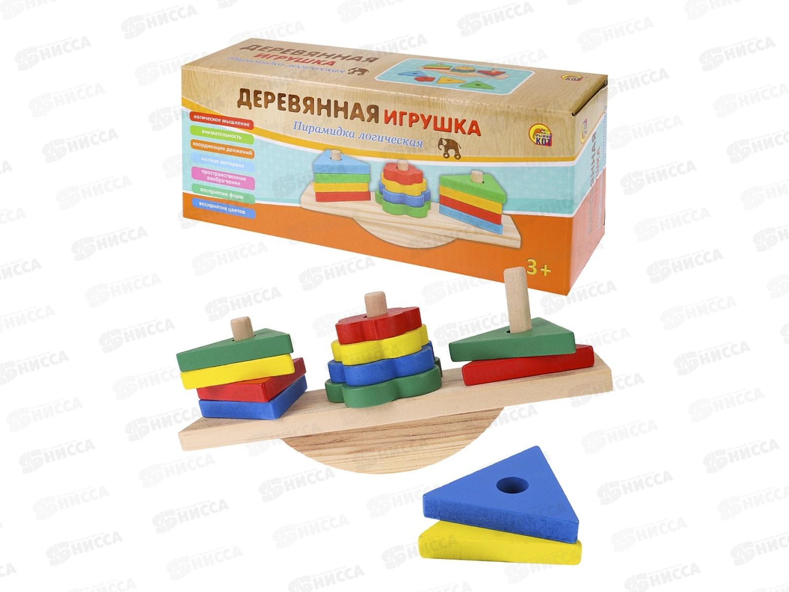 Деревянная игрушка. Пирамидка &quotФормы и баланс&quot, ИД-1047 в коробке