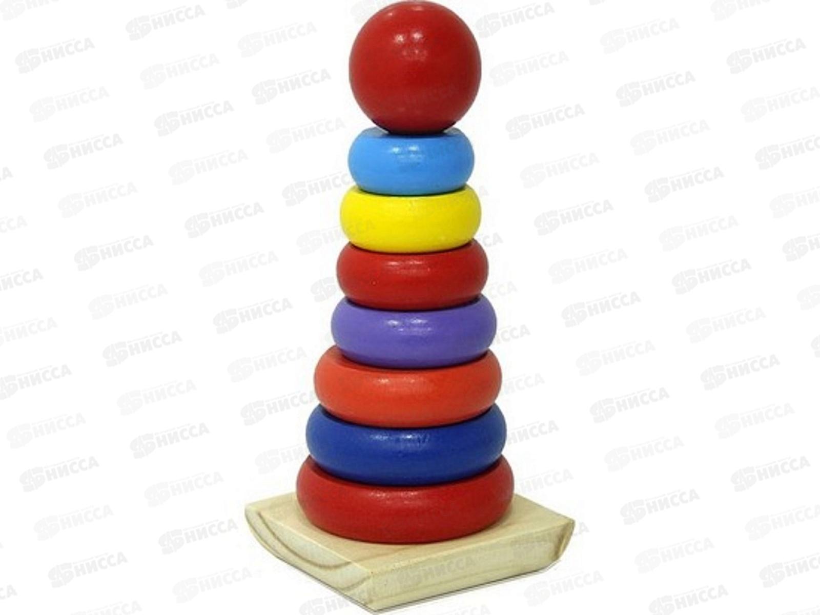 Деревянная игрушка. Пирамидка (20х9х9см), И-0399