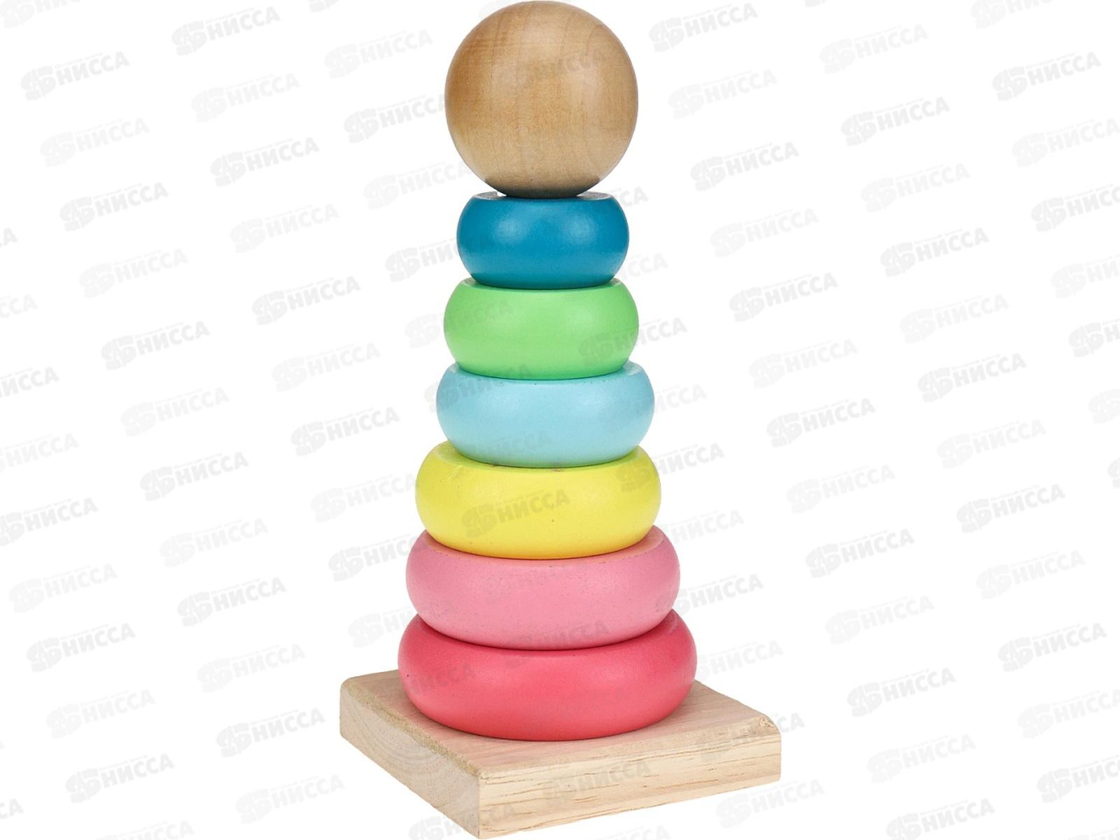 Деревянная игрушка. Пирамидка (14х6х6см), И-4021