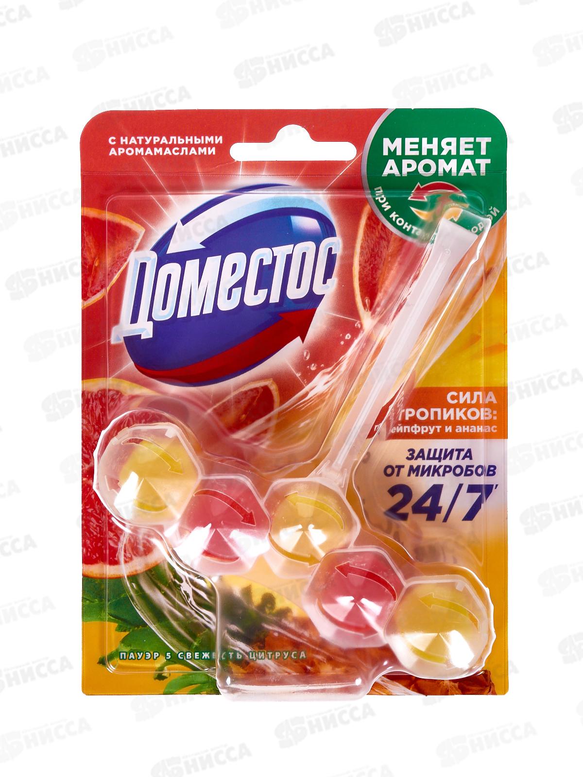 ДОМЕСТОС блок для унитаза Power 5 Сила тропиков 50г