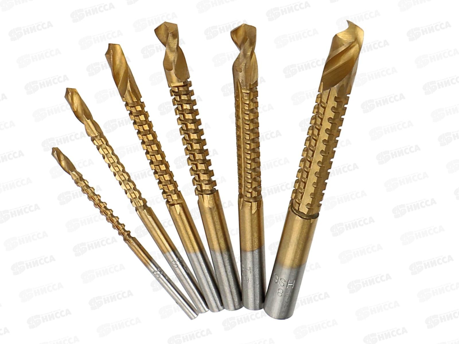 Набор сверл фрезеровальных 6 предметов (3, 4, 5, 6, 6.5, 8мм), 0987-3-8