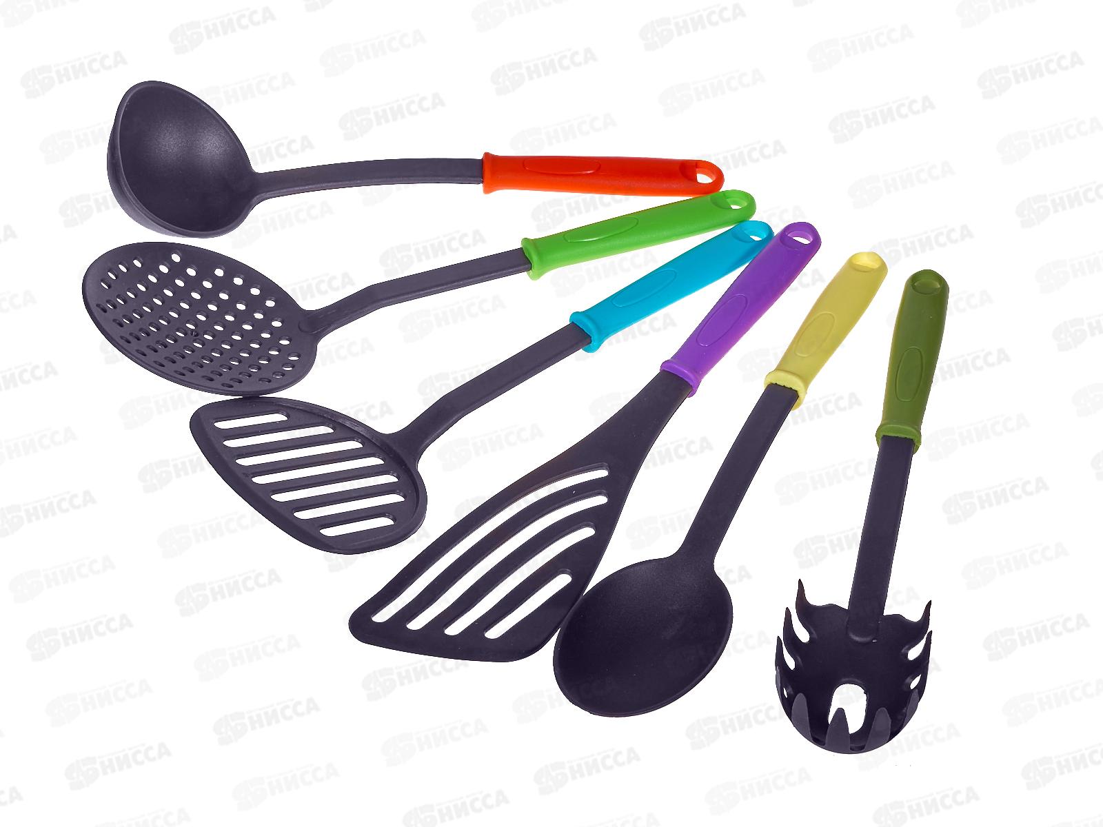 Набор кухонный 6шт черный-разноцветный КН-1 117089 без подставки