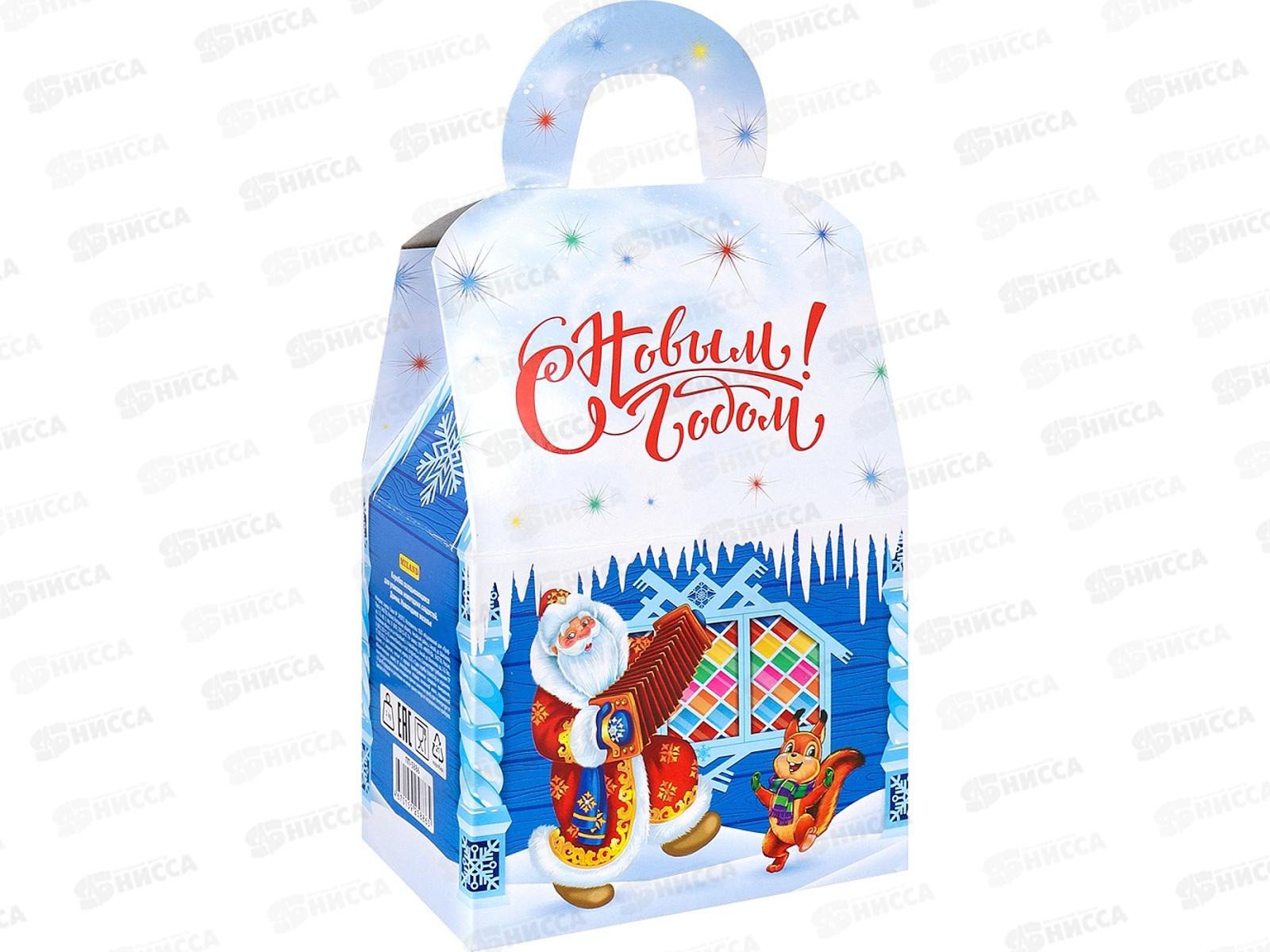 Коробка для конфет MI Домик "Новогоднее веселье" (1000г), ПП-5886