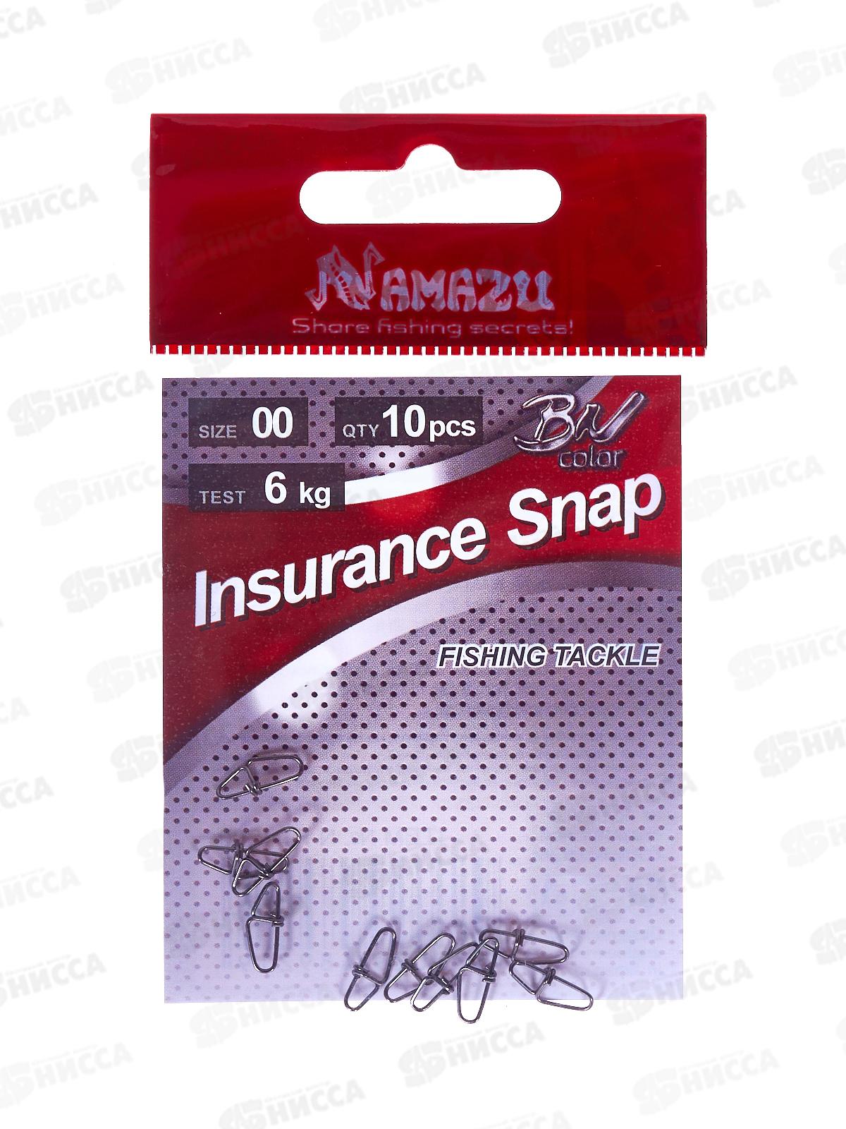 Карабин Namazu INSURANCE SNAP, цв. BN, р. 00, test-6 кг (уп. 10 шт)