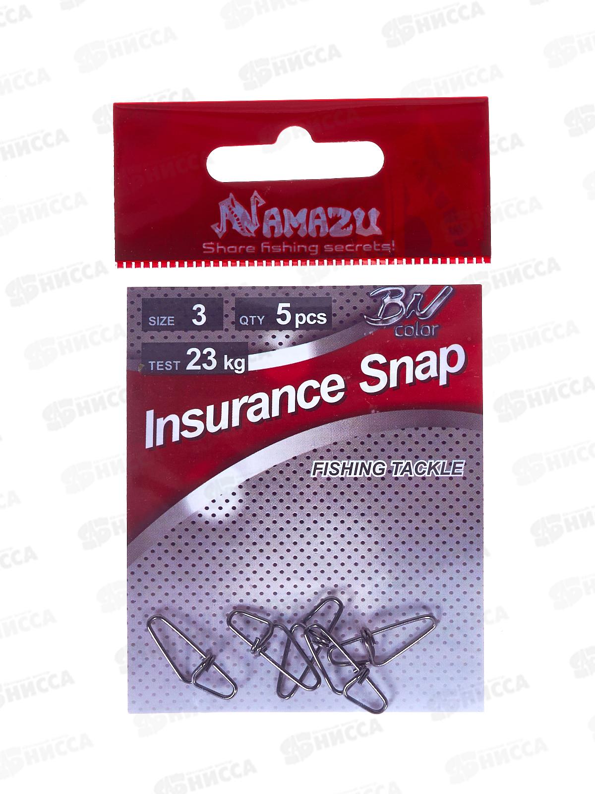 Карабин Namazu INSURANCE SNAP, цв. BN, р. 3, test-23 кг (уп. 5 шт)
