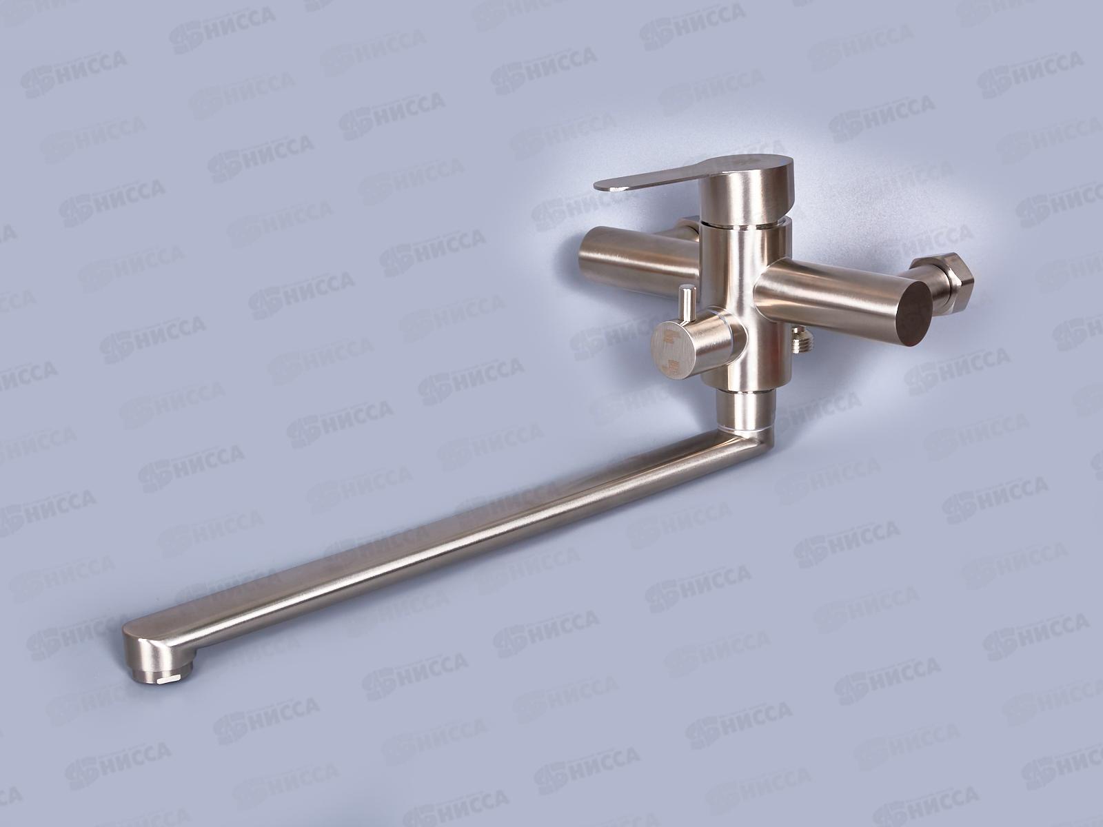 Смеситель для ванны излив 35см, шаровый, картридж 35мм, шланг 150см, нержавеющая сталь, SUS124-006EP *10