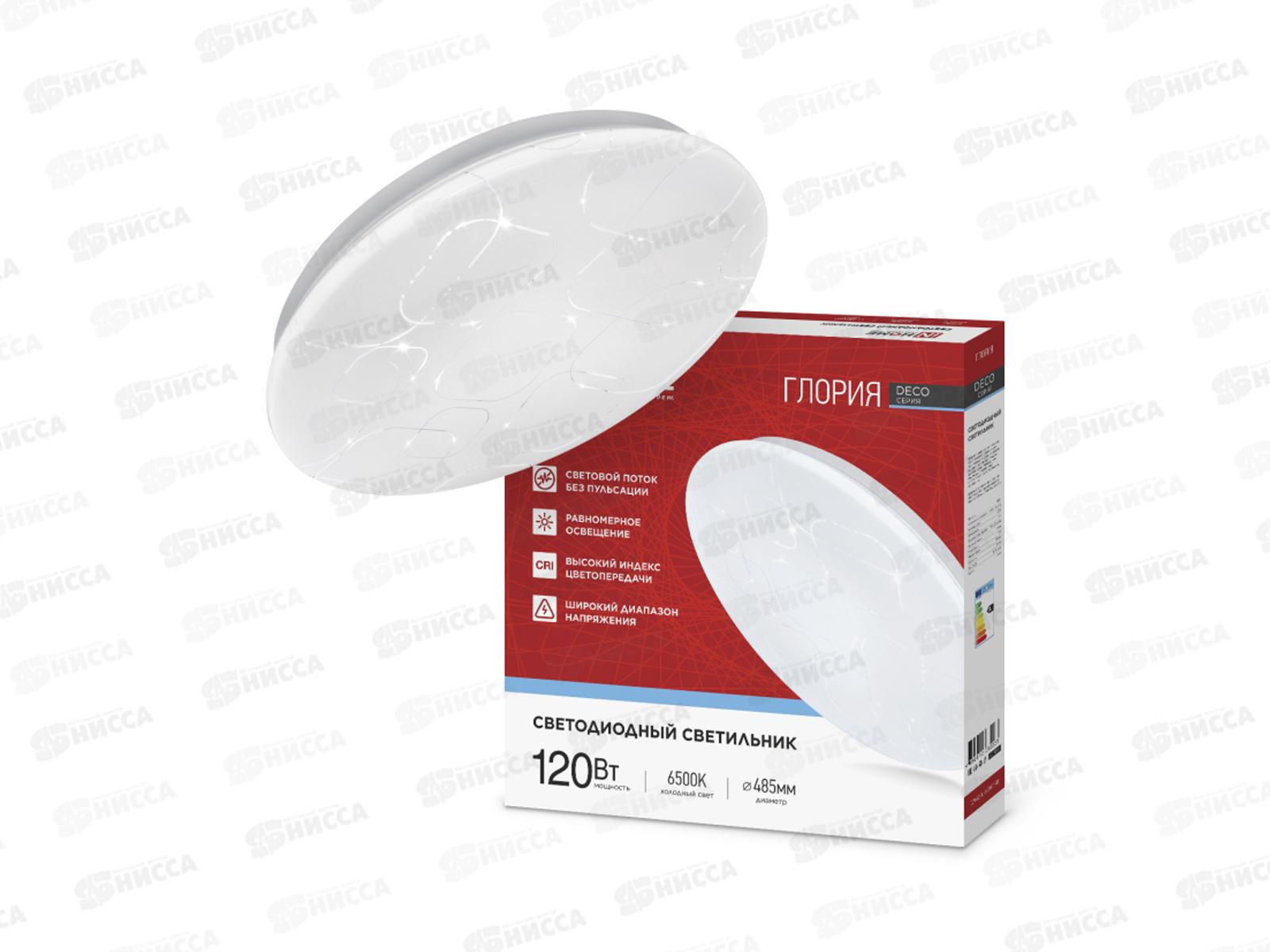 Светильник светодиод. inHOME DECO ГЛОРИЯ120Вт 6500К 496*85мм 12600Лм