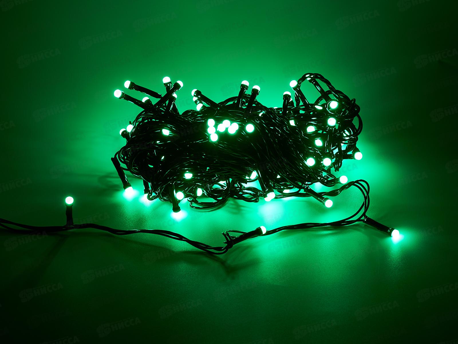 Гирлянда 10м вьюн 100LED зеленый 8реж 384-216 г