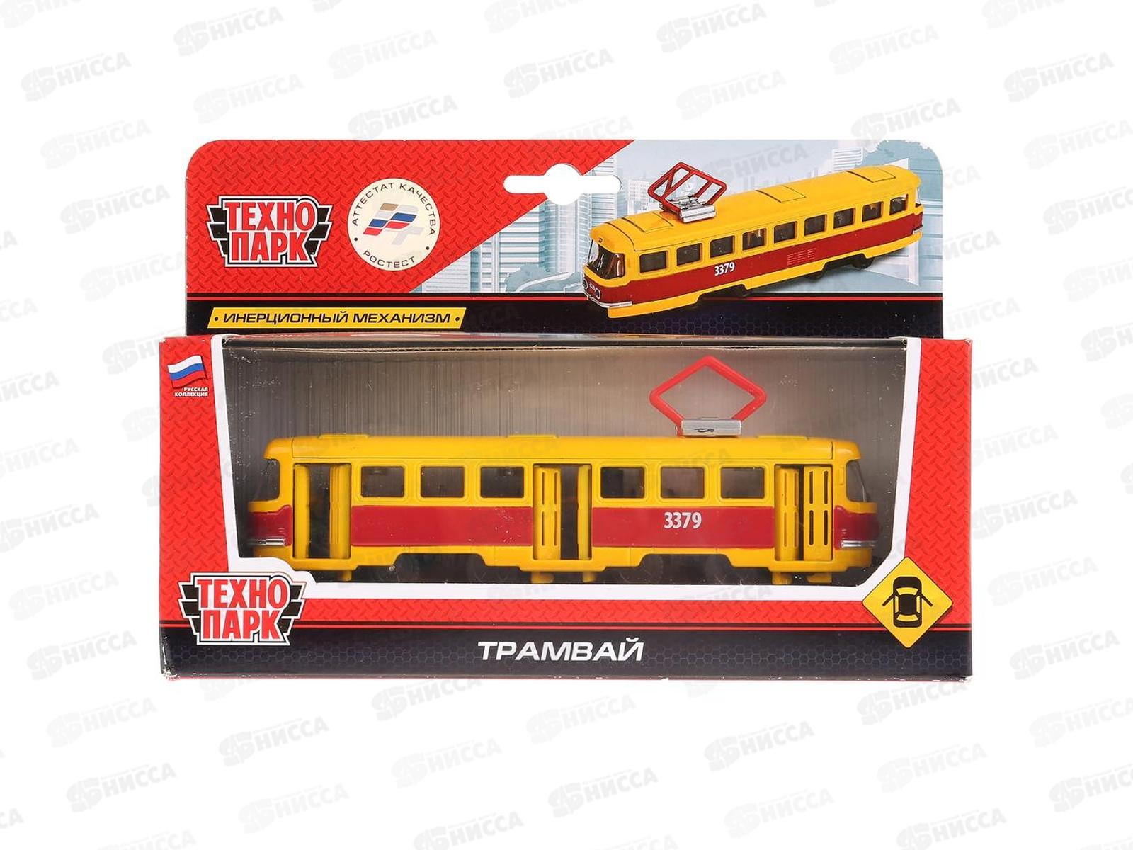 Трамвай SB-16-66WB "ТЕХНОПАРК" металл, 16,5см, инерц., в коробке