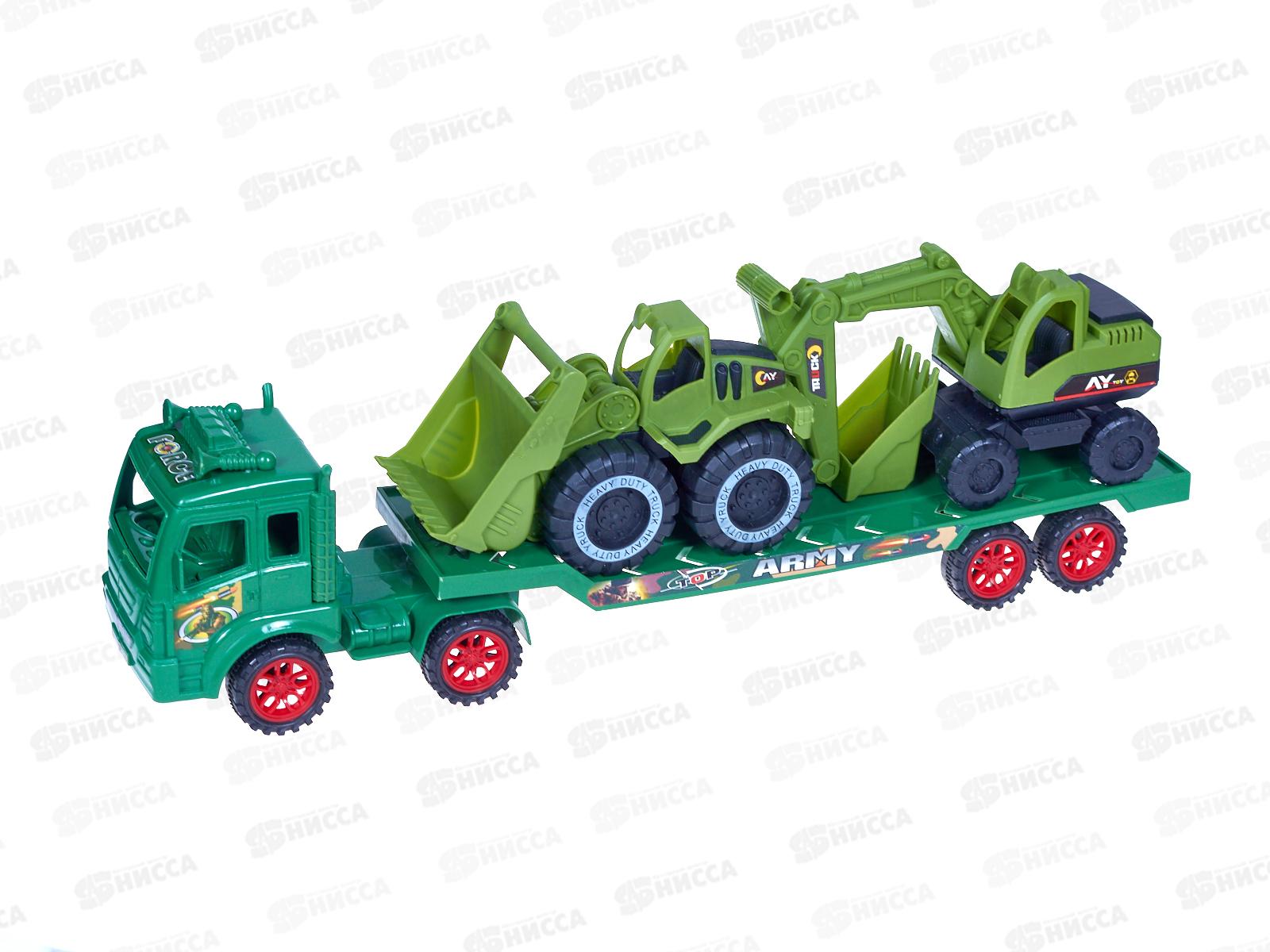 Набор "Транспорт" 2381550 машинка автовоз, 2 трактора, в коробке 44,7*9,8*15,5см