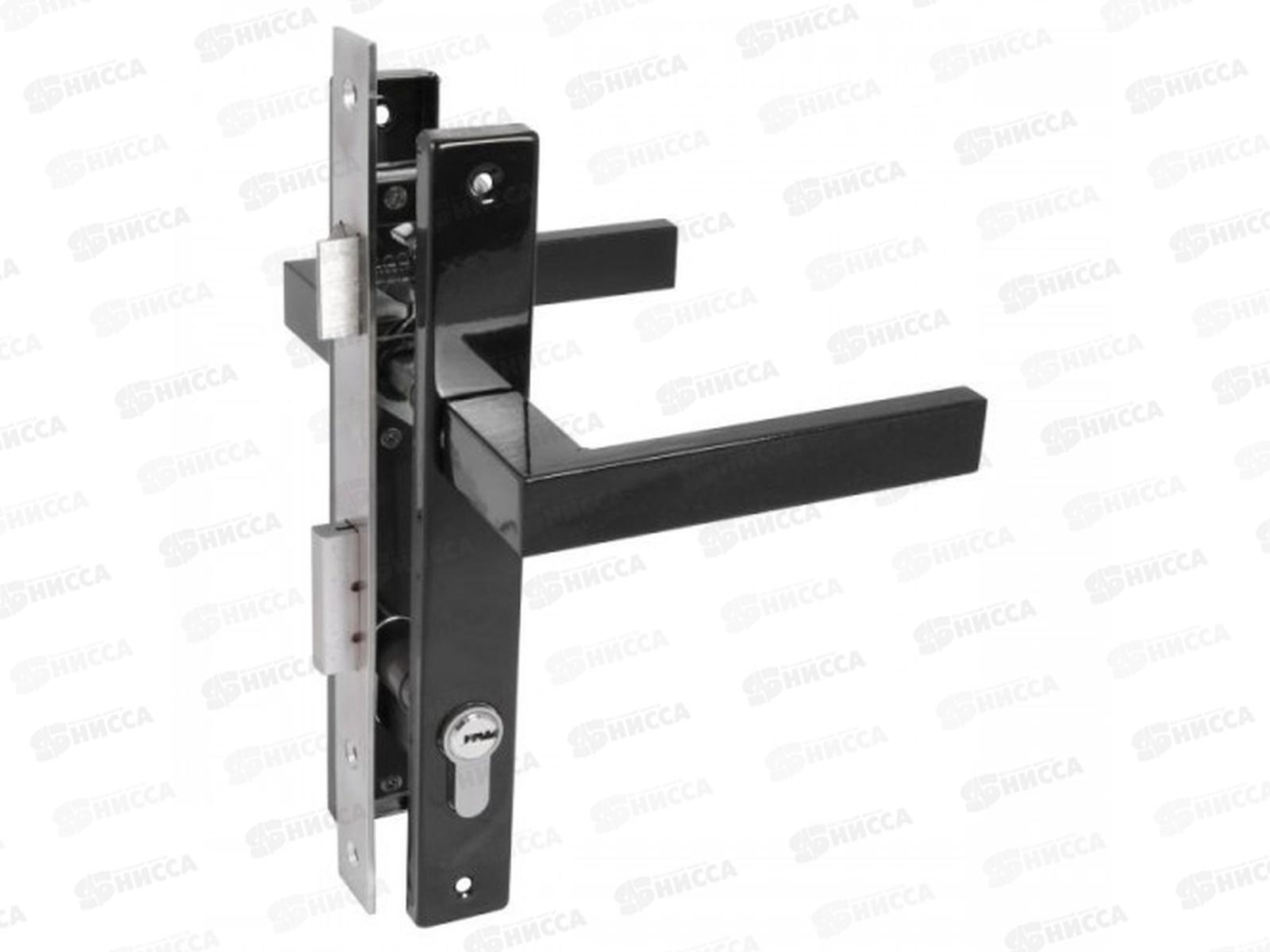 Замок врезной  Стандарт 8520.01.9005 ключ-ключ черный с/руч *20 17658