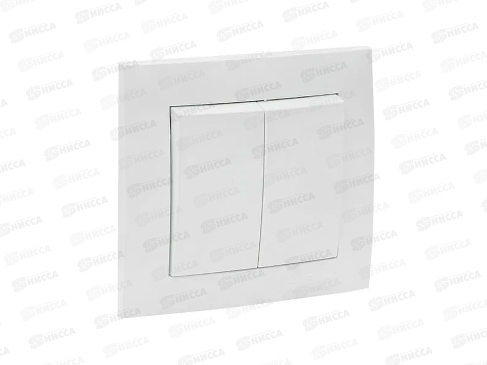 Выключатель EKF Валенсия 2-клавишный скрытой установки, 10А белый *10/120