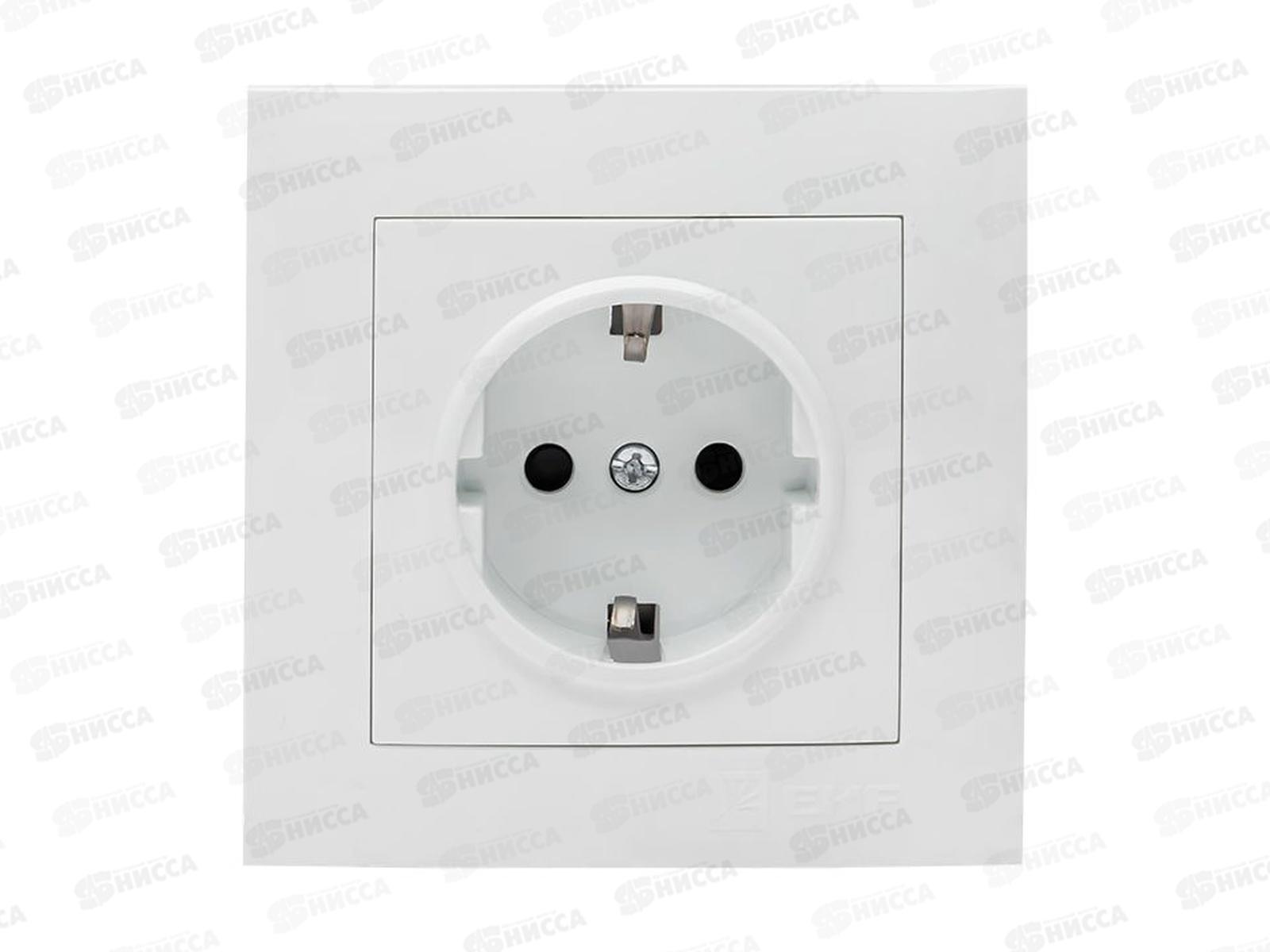 Розетка EKF Валенсия с заземлением 16А белая з/ш