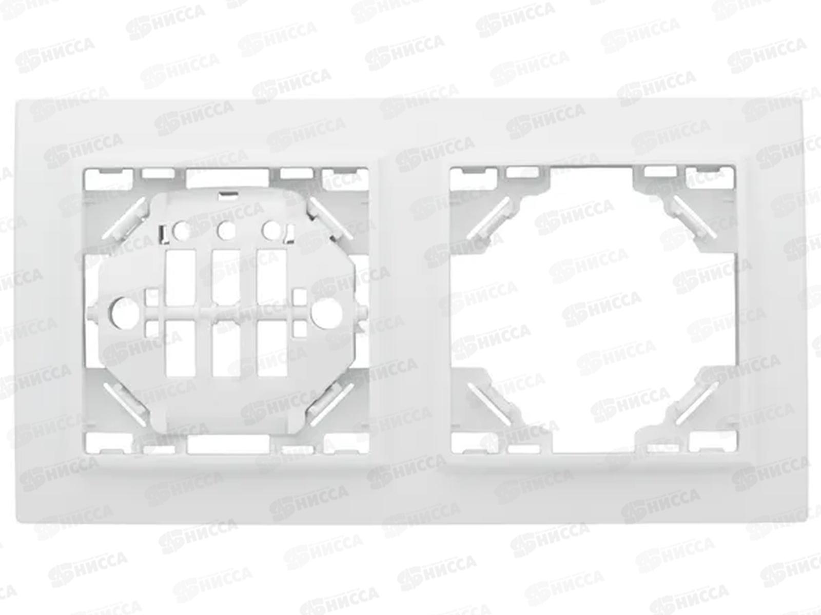 Рамка EKF Минск 2-местная горизонтальная, белая, 302-10