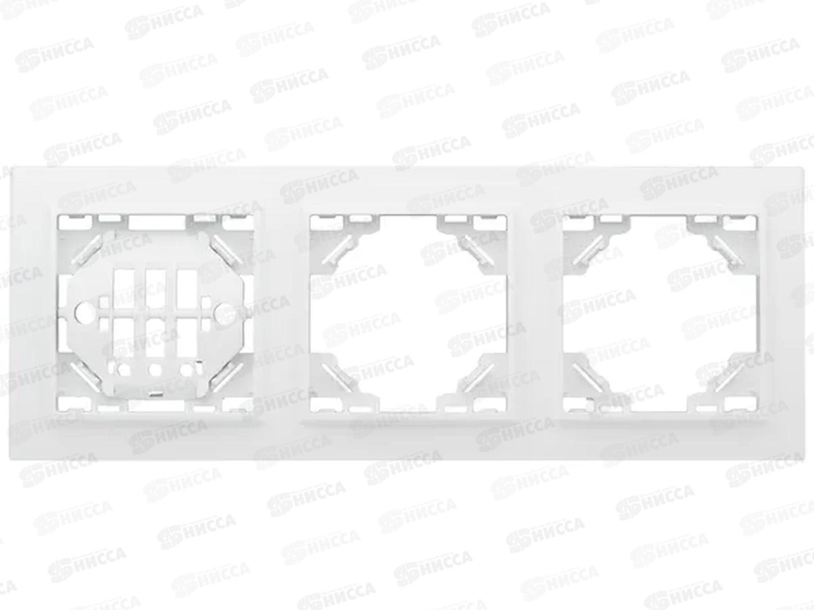Рамка EKF Минск 3-местная горизонтальная, белая, 303-10