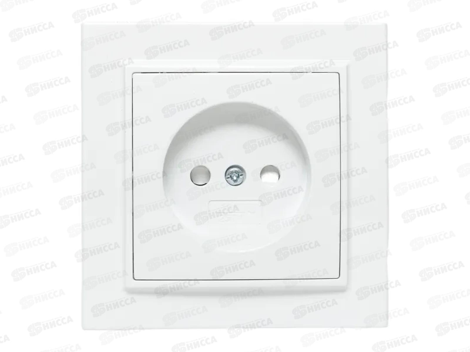 Розетка EKF Минск одинар. СП 10А защитные шторки, белая EKF