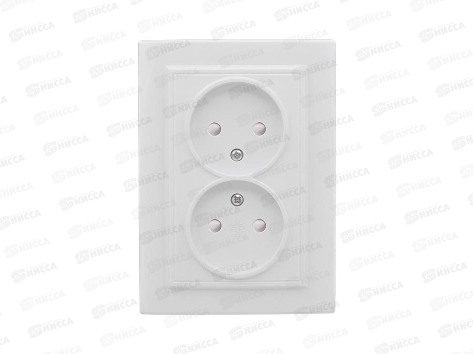 Розетка EKF Минск двойная СП 10А з/ш, белая EKF