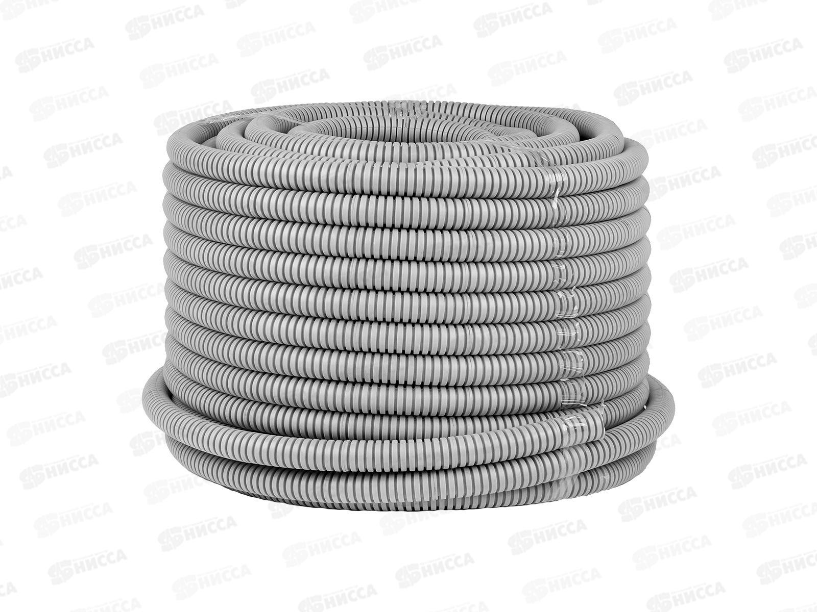 Труба гофрированная ПВХ d20 с зондом (50м) серая EKF-Plast