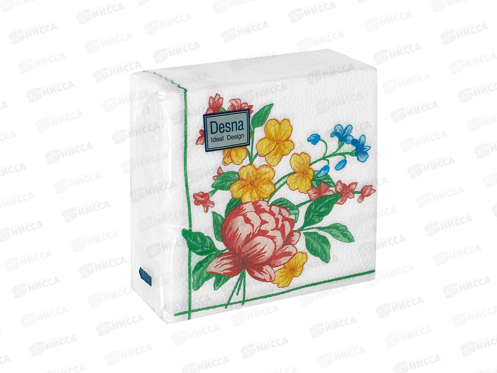 Салфетки 1 слойные 40 листов 24*24 Desna Design Букет,57573*32